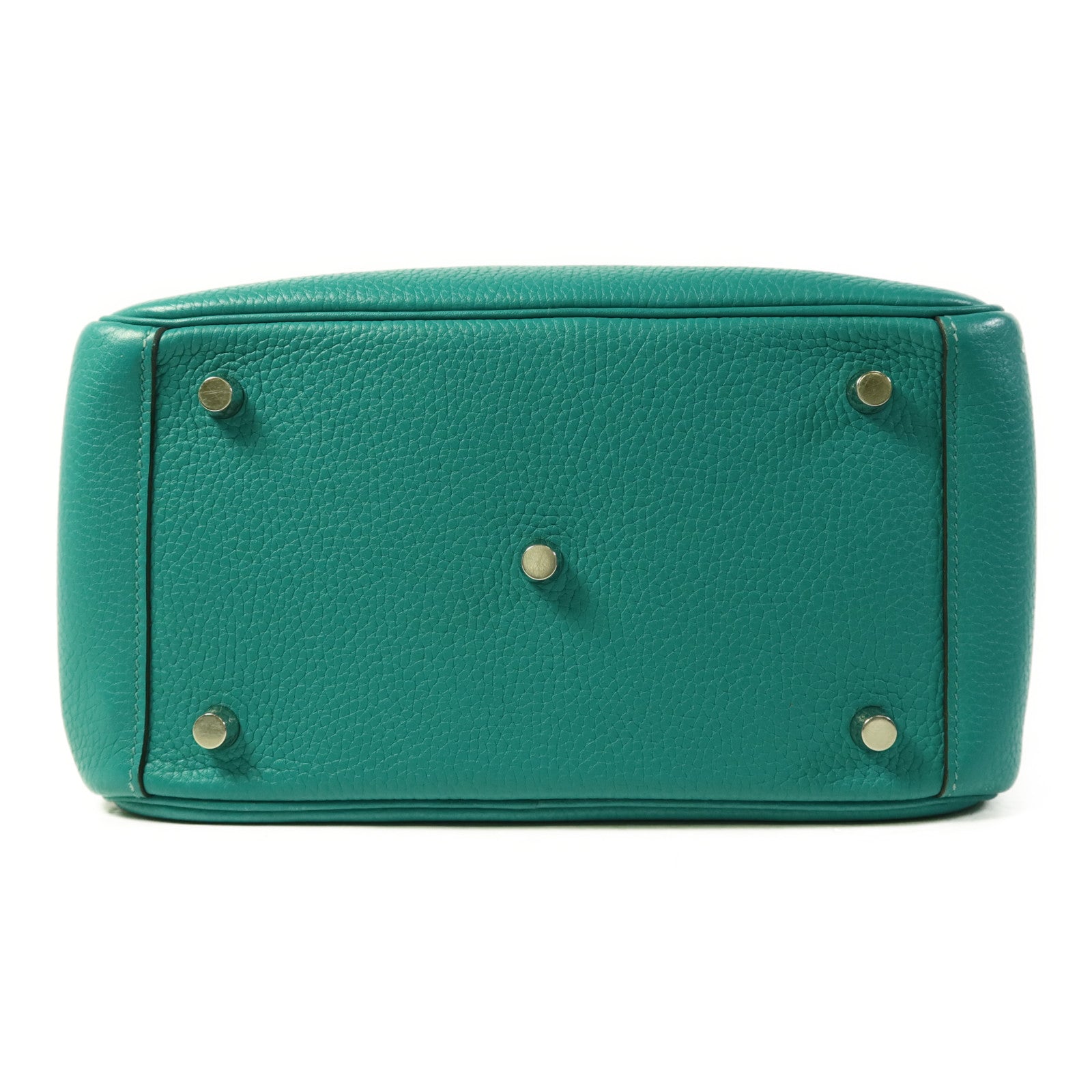 HERMES 【激減優惠】Clemence皮革Lindy 26銀扣手挽肩背兩用袋Bleu Paon