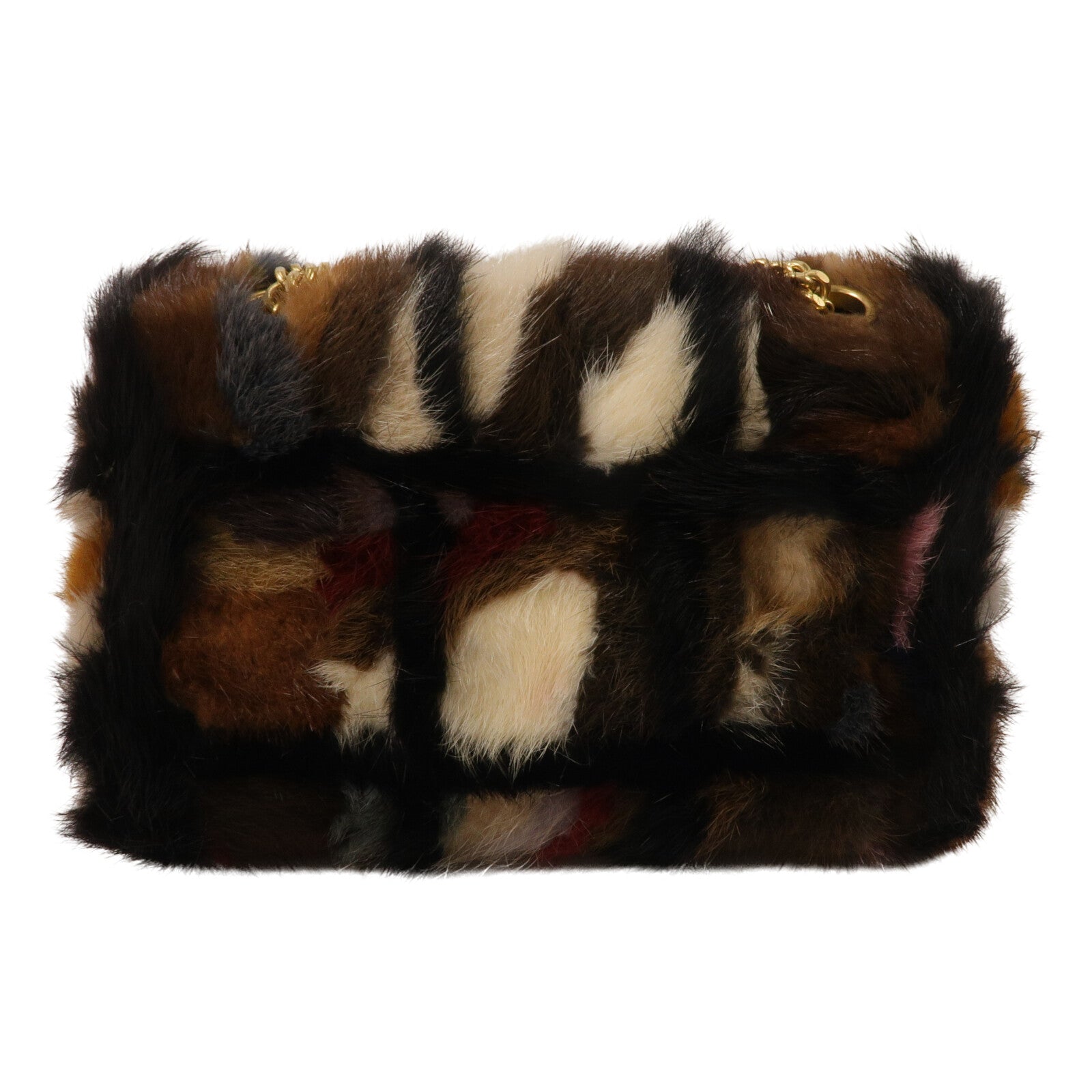 CHANEL 狐狸毛Vintage Flap Bag鏈帶肩背袋