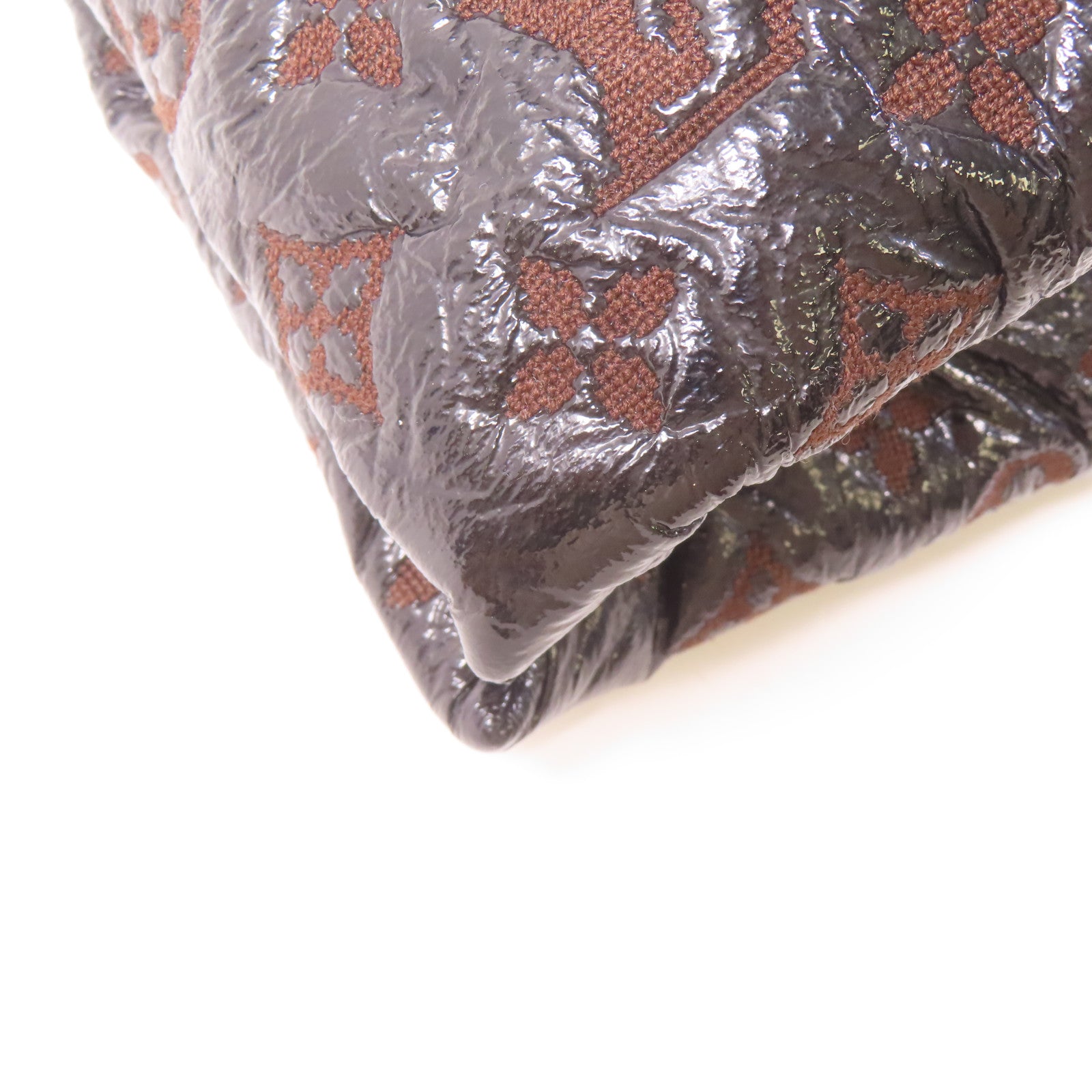 LOUIS VUITTON Monogram Envinil Squishy Inventeur Shoulder Bag Clutch金扣肩背袋啡色/黑色
