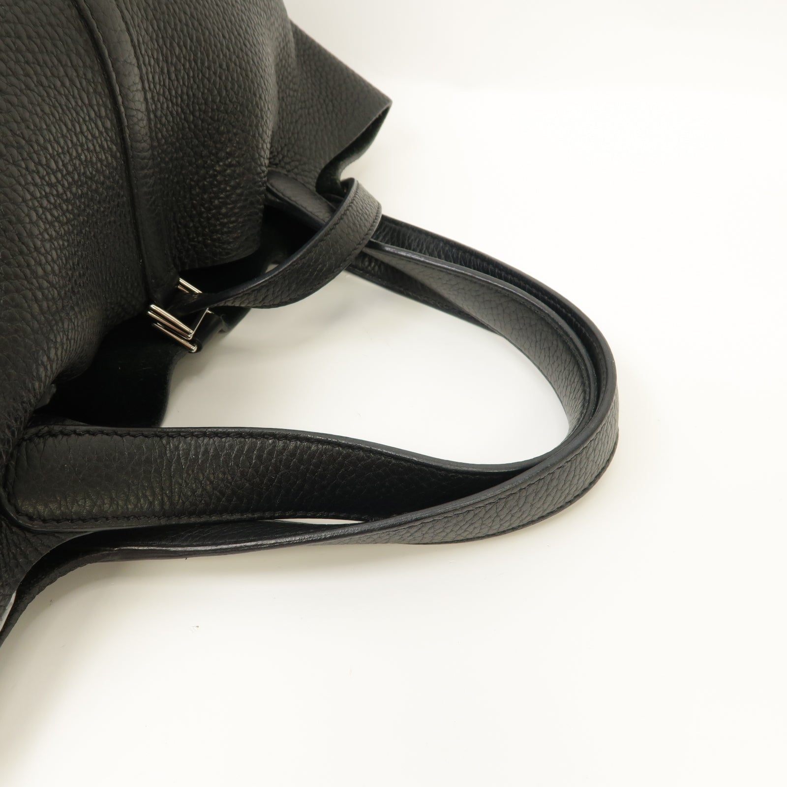 HERMES 【激減優惠】Clemence皮革Picotin MM Tote Bag銀扣手挽袋經典黑