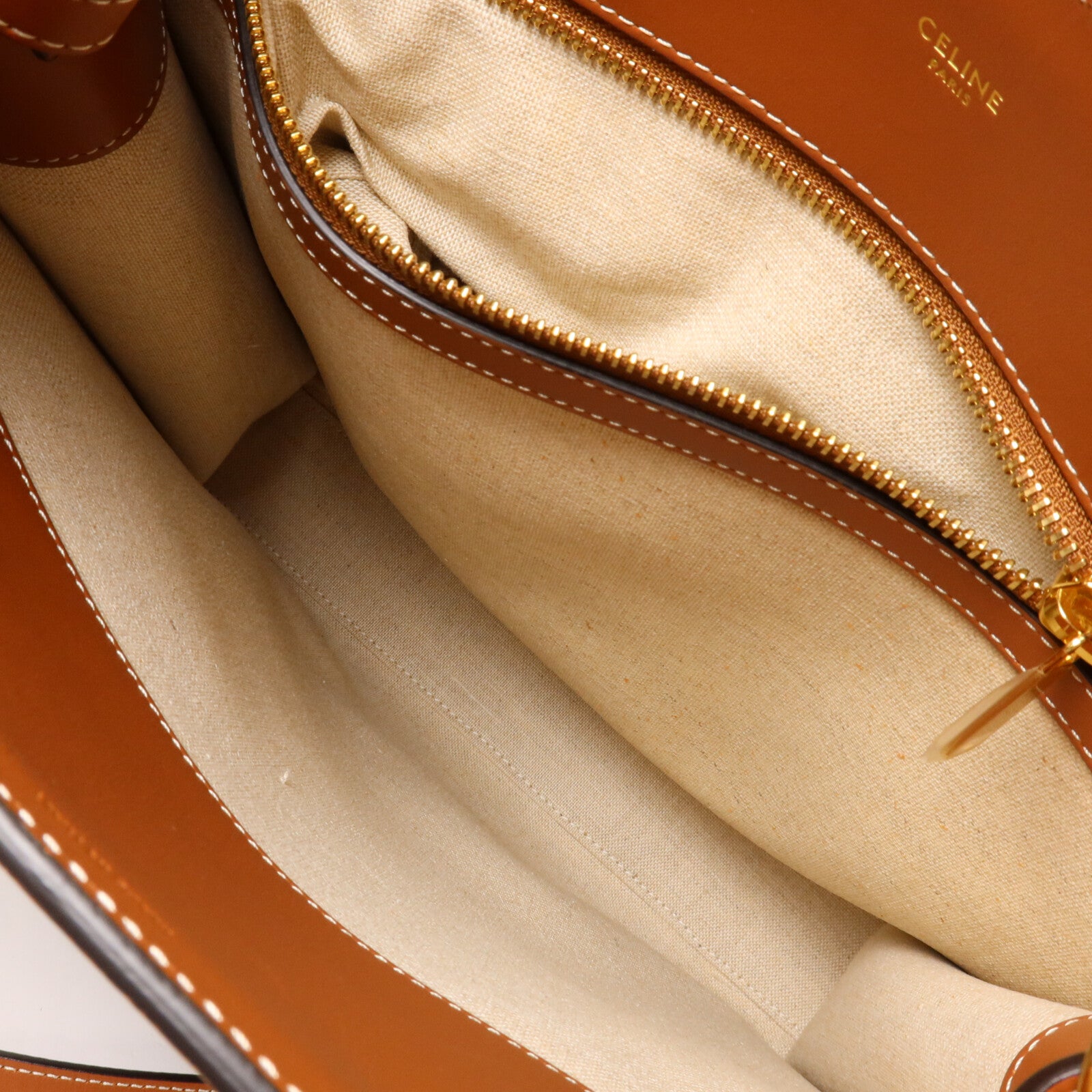 CELINE 帆布/牛皮皮革Small Vertical Cabas手挽肩背兩用袋