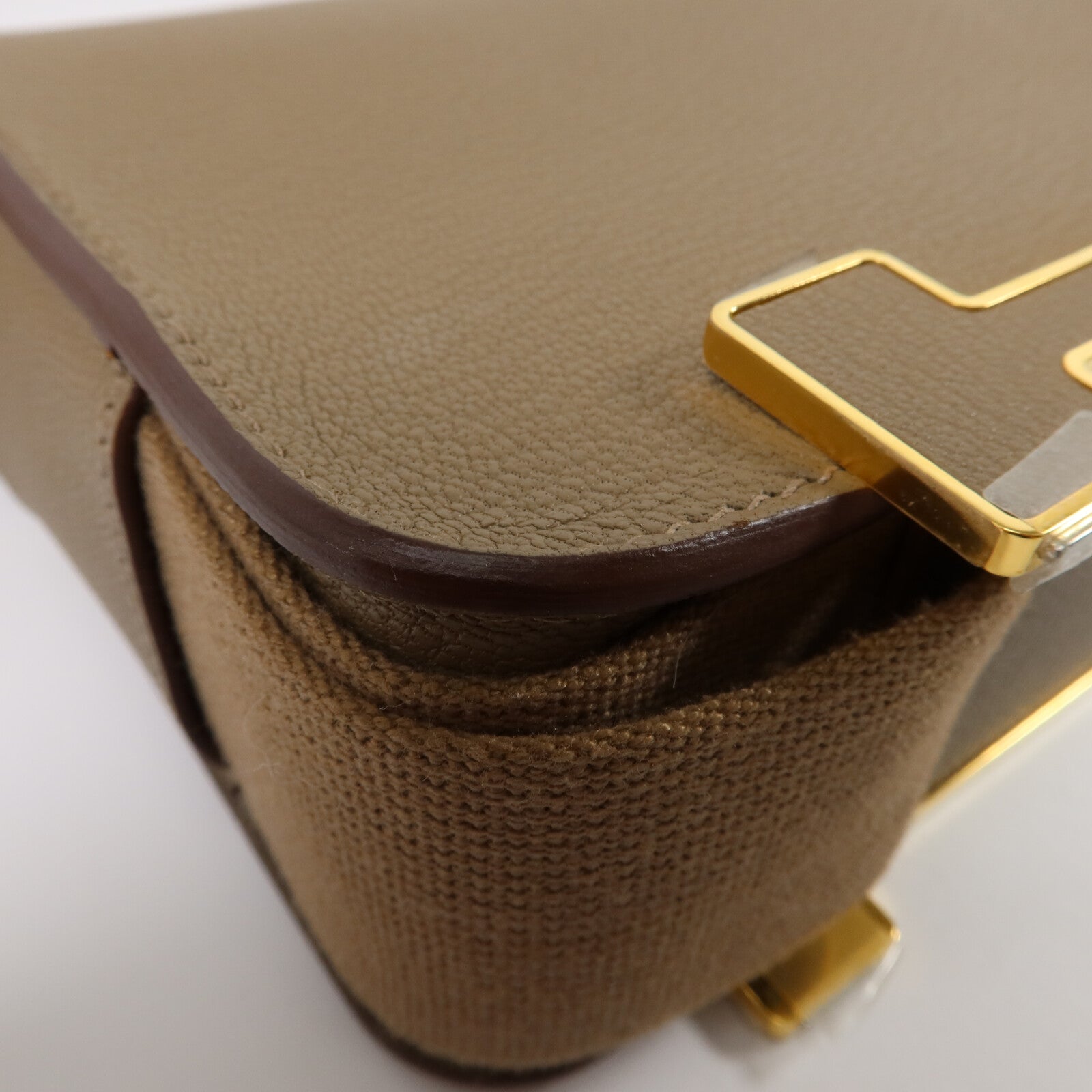HERMES Chevre皮革Geta肩背袋Etoupe