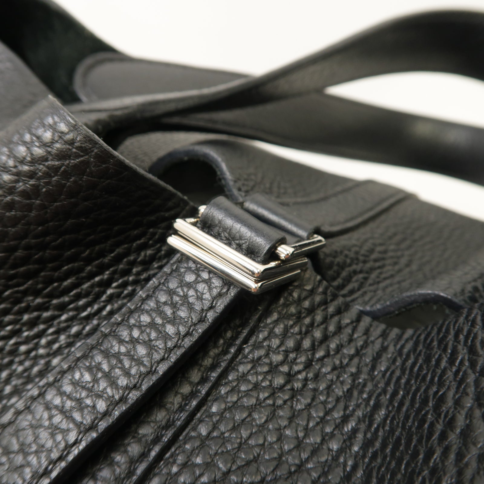 HERMES 【激減優惠】Clemence皮革Picotin MM Tote Bag銀扣手挽袋經典黑