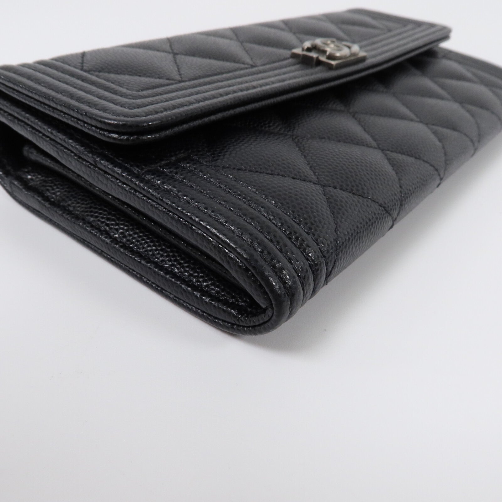 CHANEL 牛皮皮革Boy Long Wallet長錢包