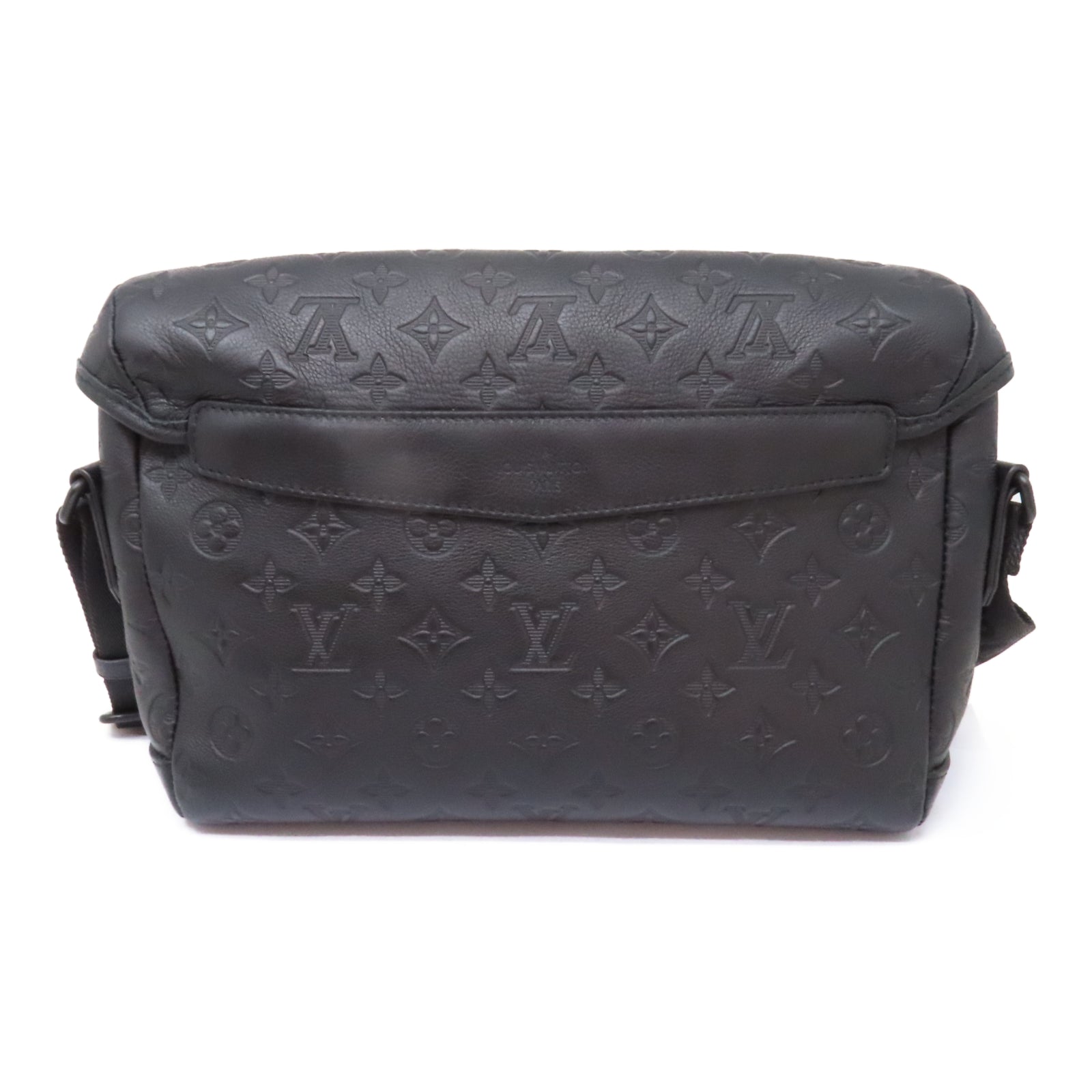 LOUIS VUITTON Monogram Shadow Messenger Voyager 肩背袋黑色