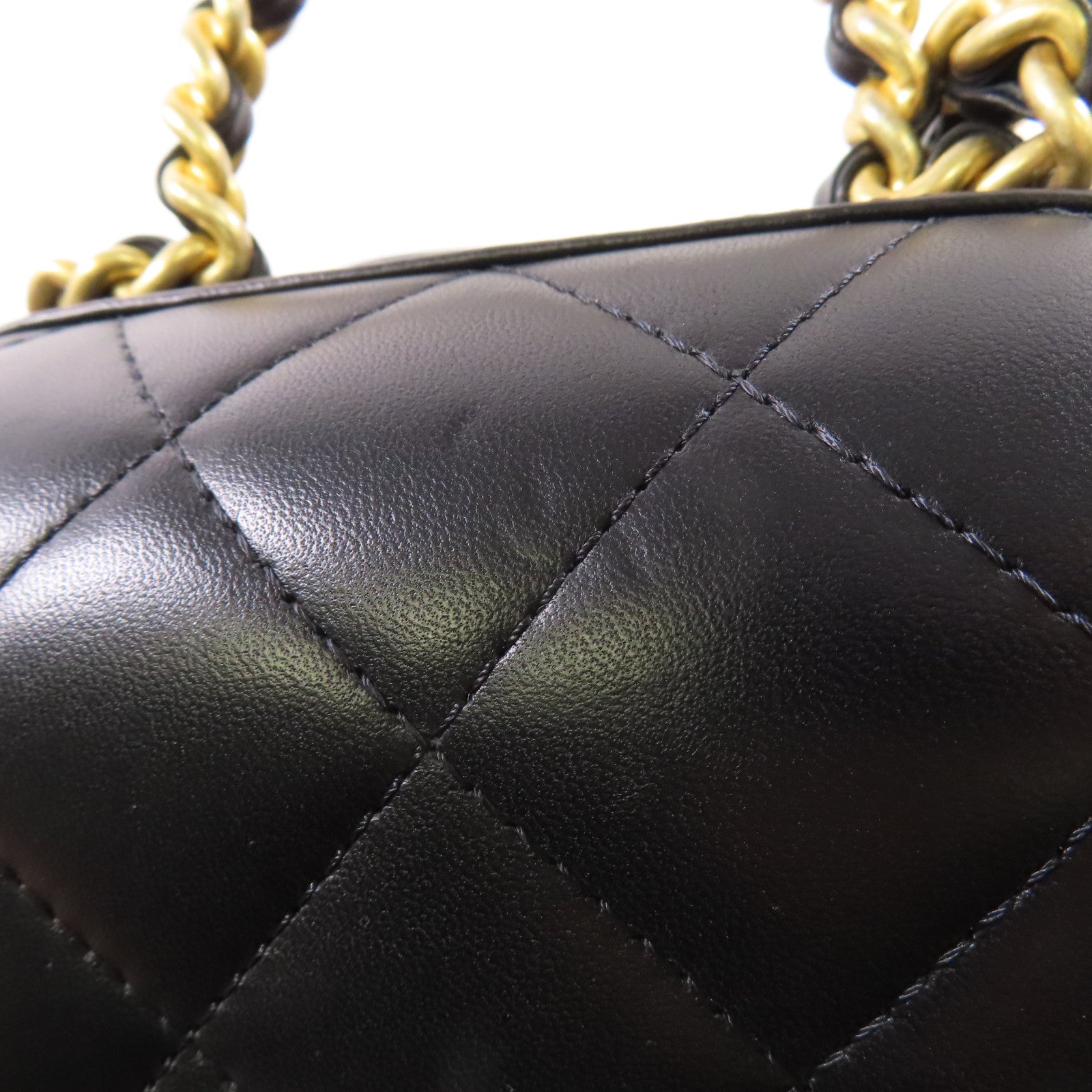 CHANEL 【激減優惠】牛皮皮革Chain Shoulder金扣鏈帶手挽肩背兩用袋