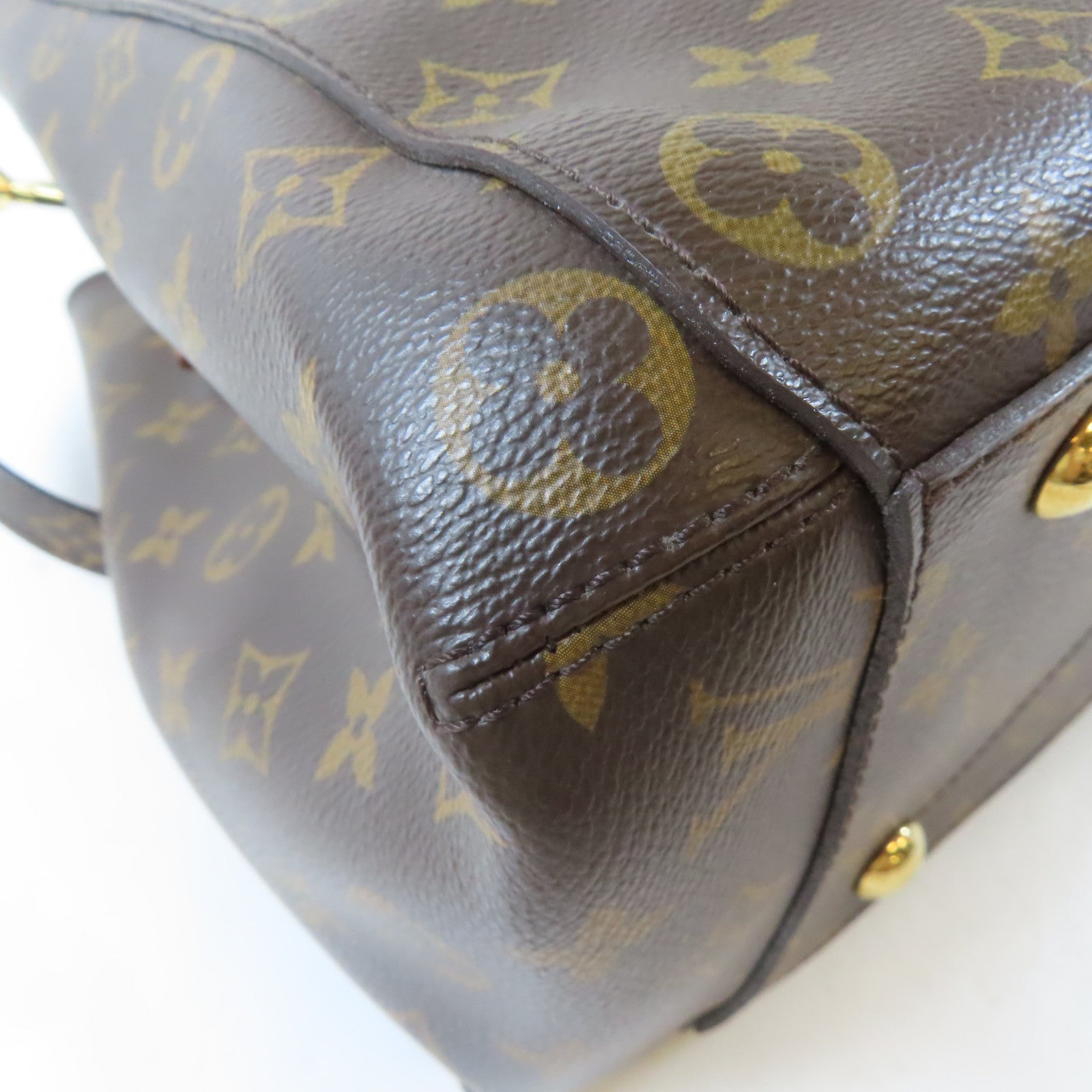 LOUIS VUITTON Monogram Montaigne GM金扣手挽肩背兩用袋啡色