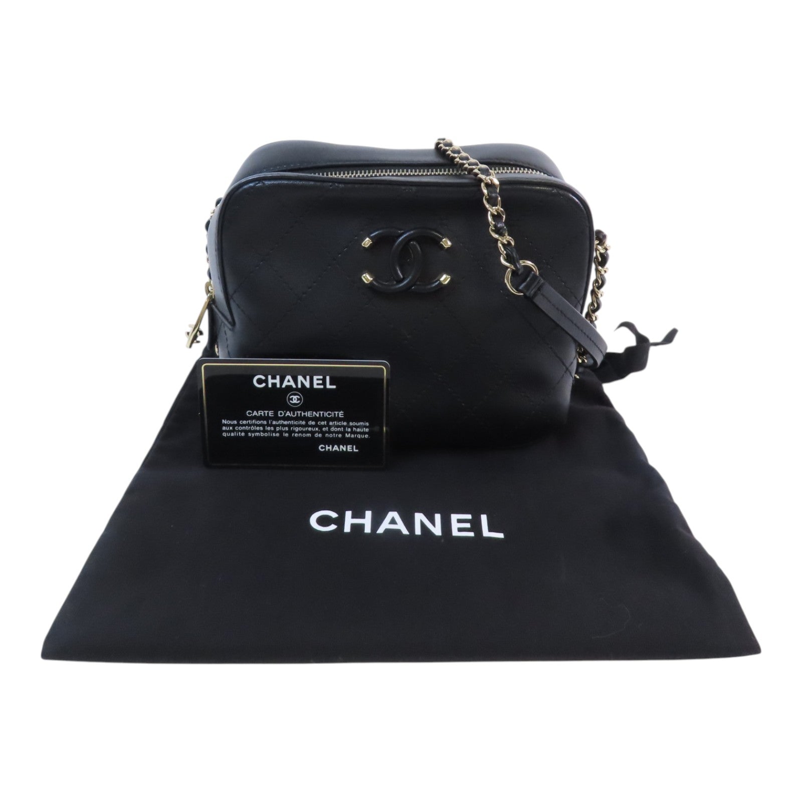 CHANEL 羊皮皮革Chain Shoulder Bag金扣鏈帶肩背袋