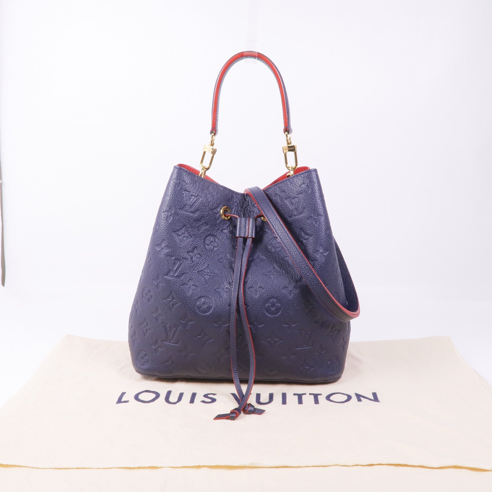 LOUIS VUITTON Monogram Empreinte Neo Noe MM金扣手挽肩背兩用袋
