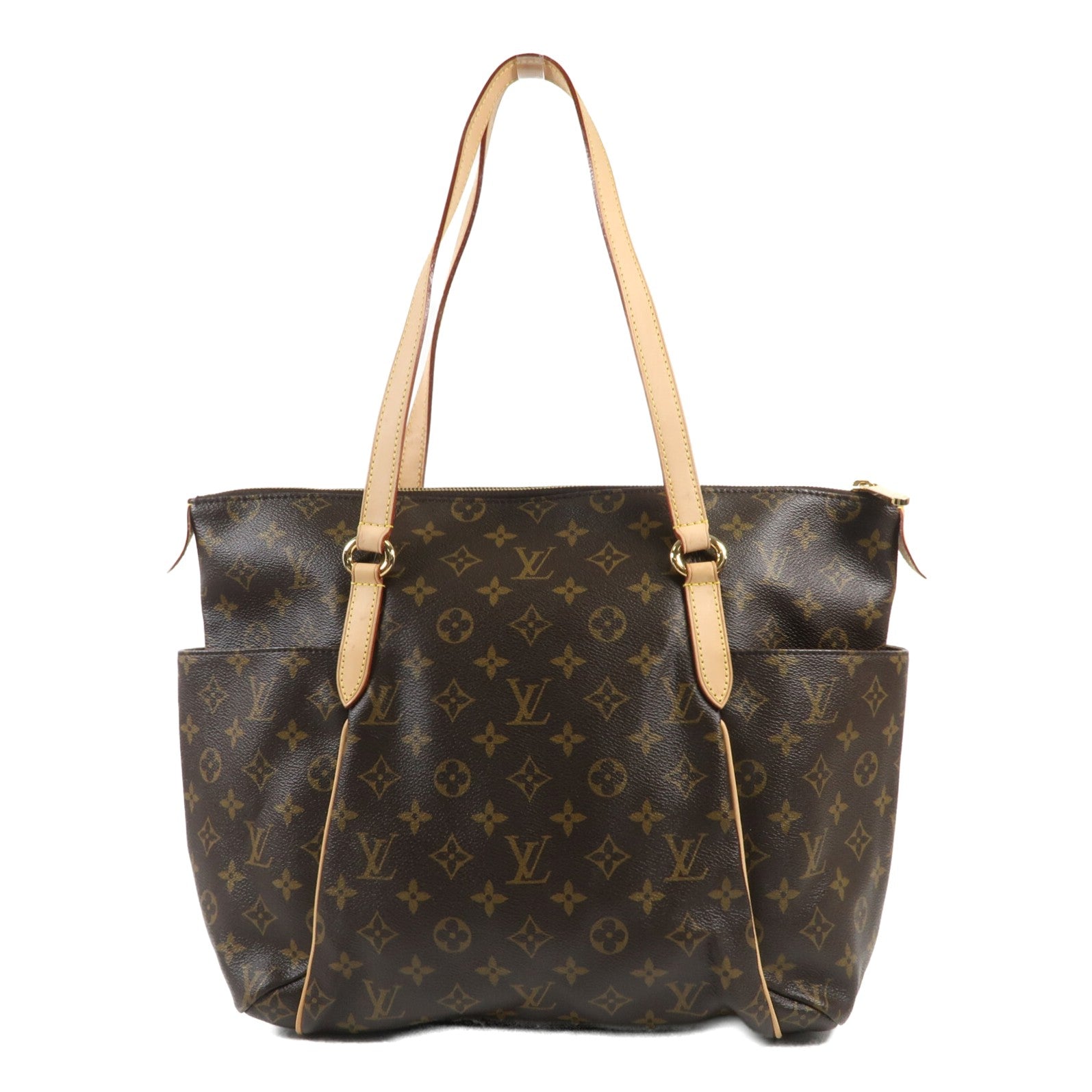 LOUIS VUITTON Monogram Totally MM金扣肩背袋棕色