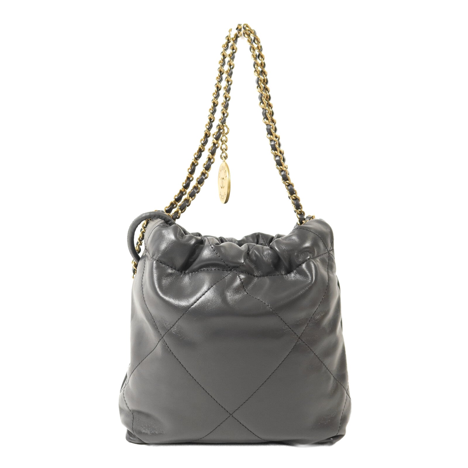 CHANEL 【激減優惠】牛皮皮革Chanel 22 Mini金扣鏈帶手挽肩背兩用袋