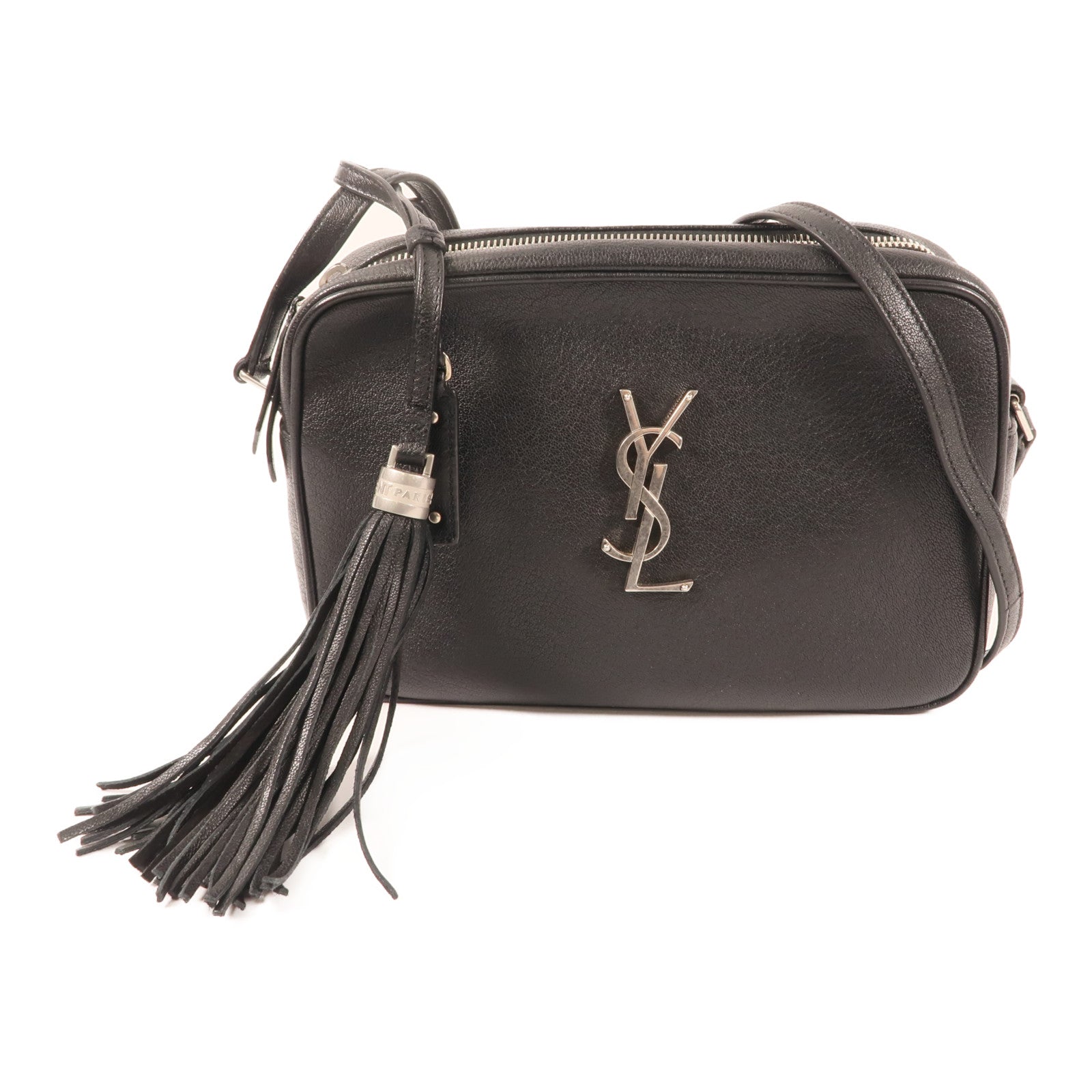 SAINT LAURENT 牛皮皮革Lou Camera Bag銀扣肩背袋