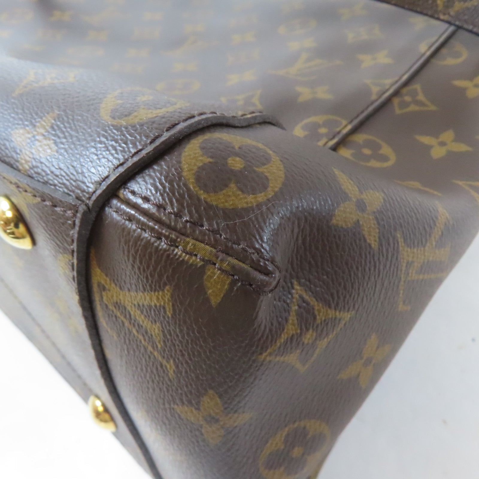 LOUIS VUITTON Monogram Montaigne GM金扣手挽肩背兩用袋啡色