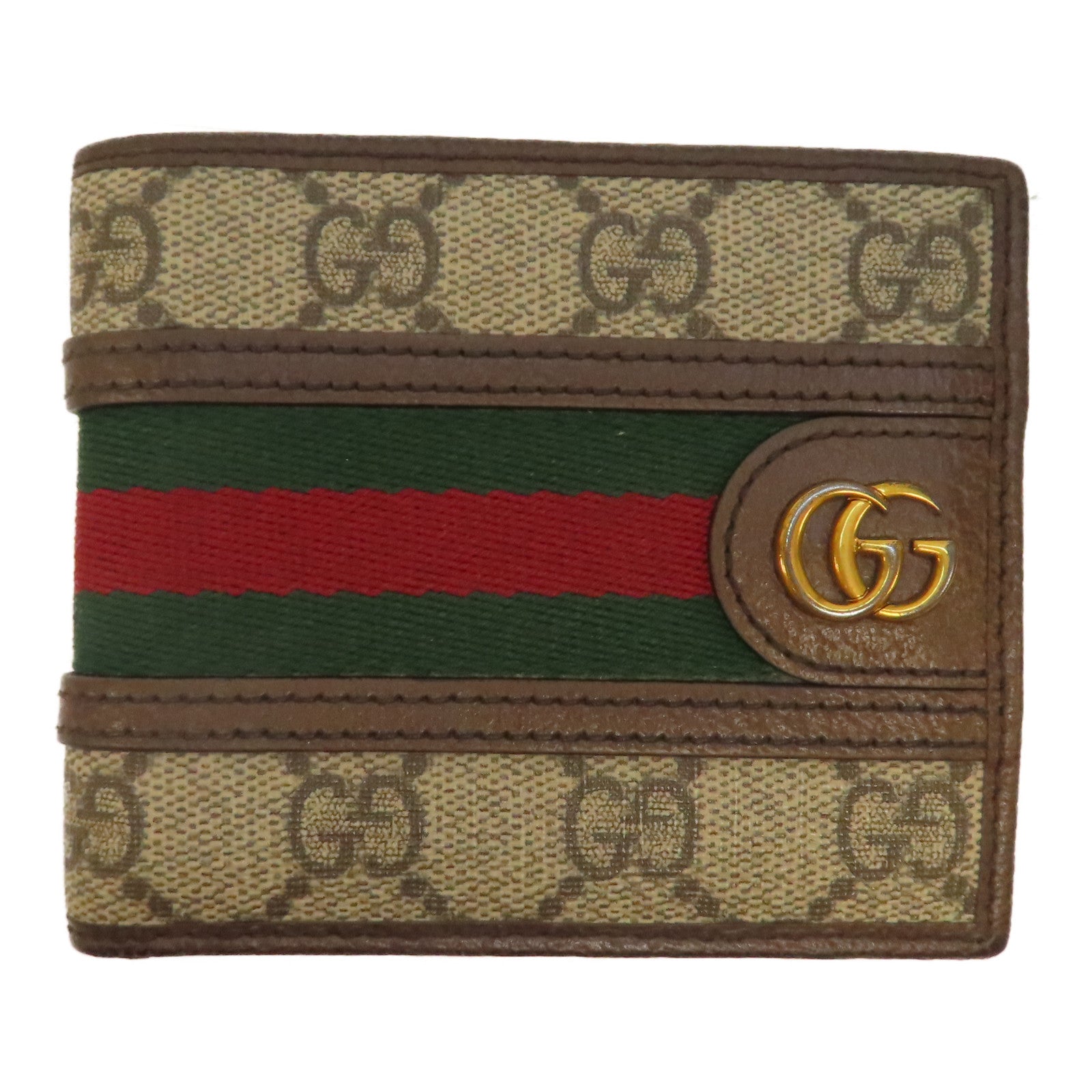 GUCCI 塗層帆布Ophidia GG Wallet金扣錢包啡色