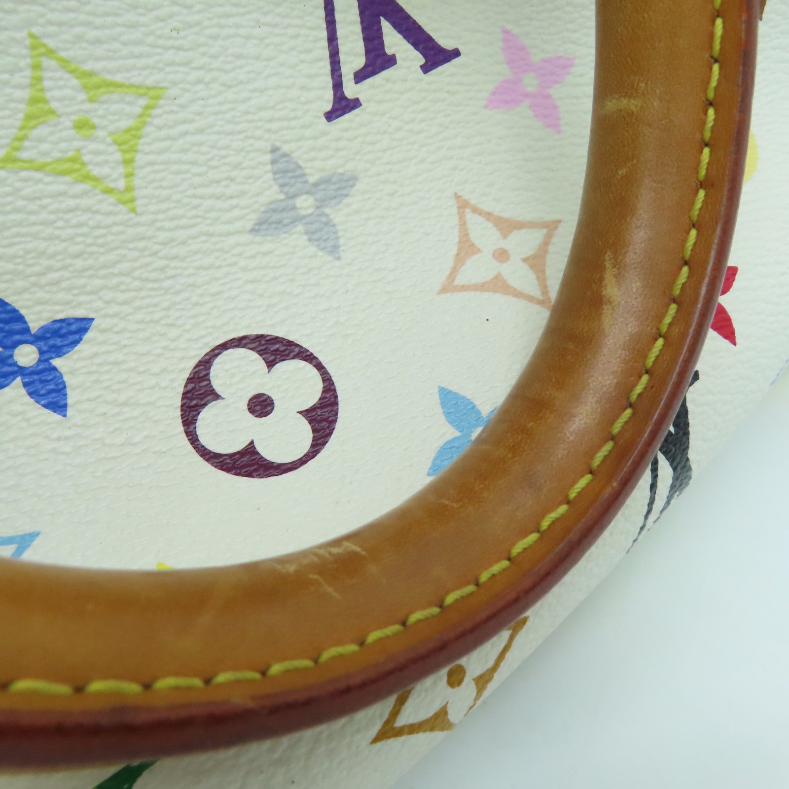 LOUIS VUITTON 【激減優惠】Monogram Multicolore Speedy 30金扣手挽袋白色彩色