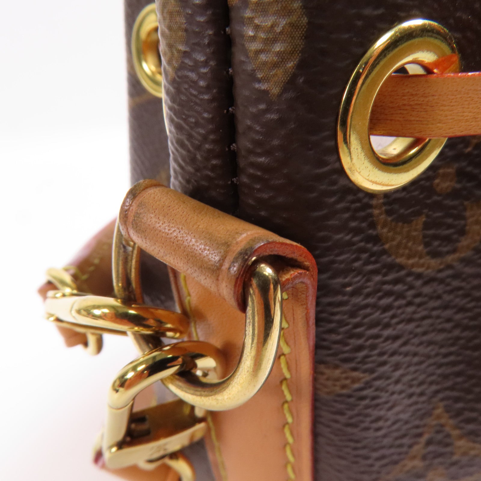 LOUIS VUITTON LV GHW Nano Noe 2way Handbag M81266 Monogram Brown