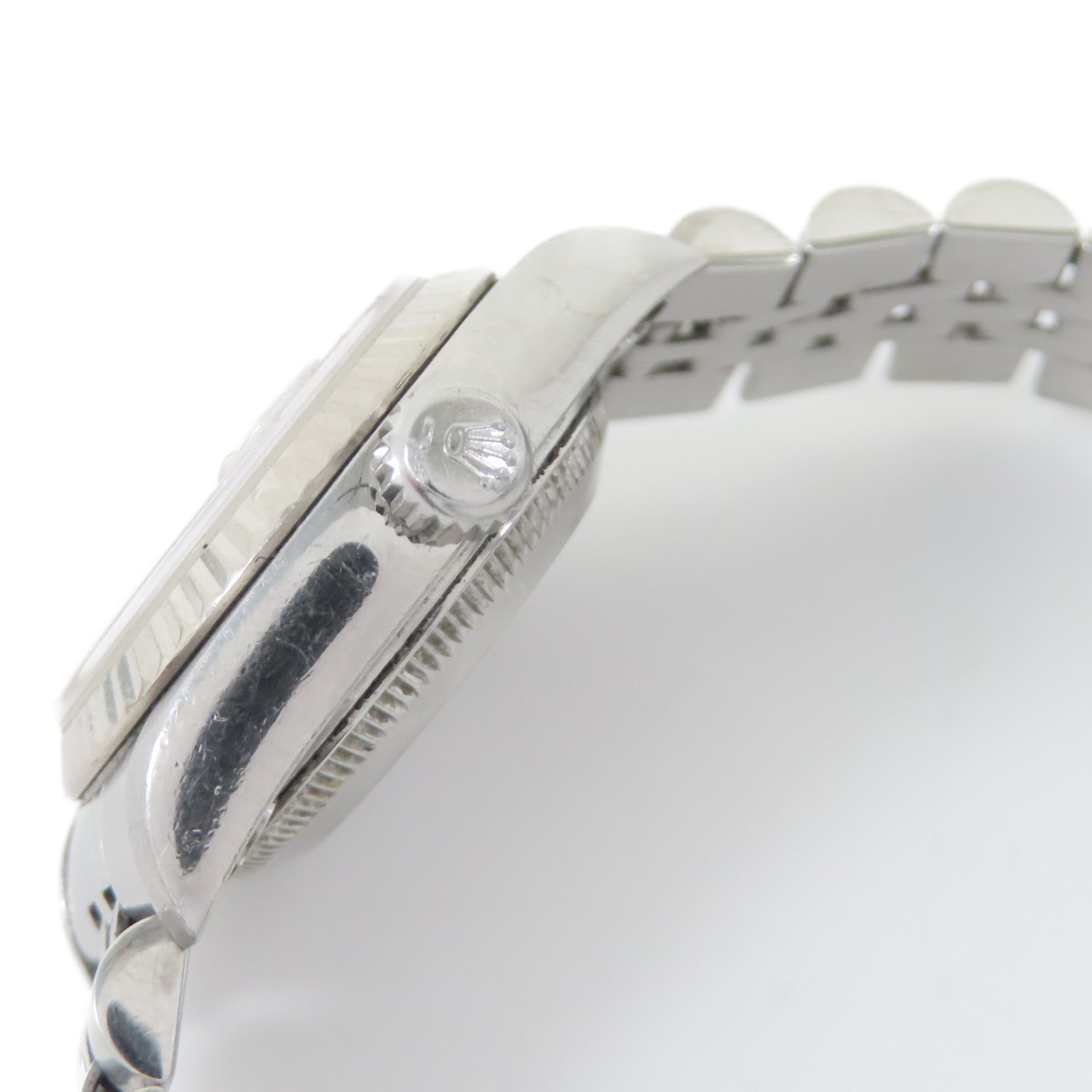 ROLEX Datejust不鏽鋼/鑽石手錶自動機芯銀色
