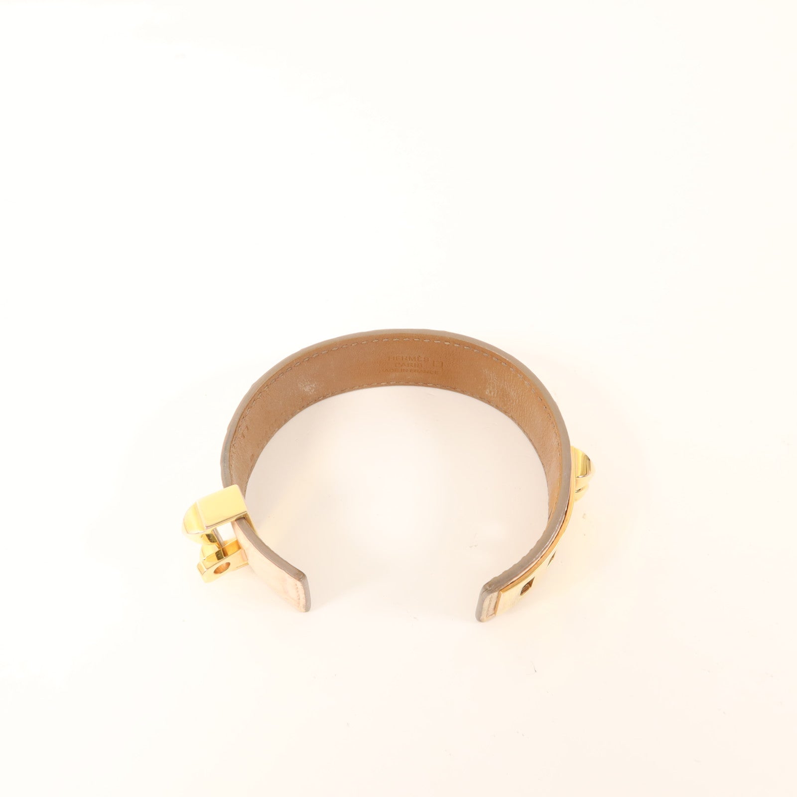HERMES Alligator皮革Collier De Chien金扣手鐲