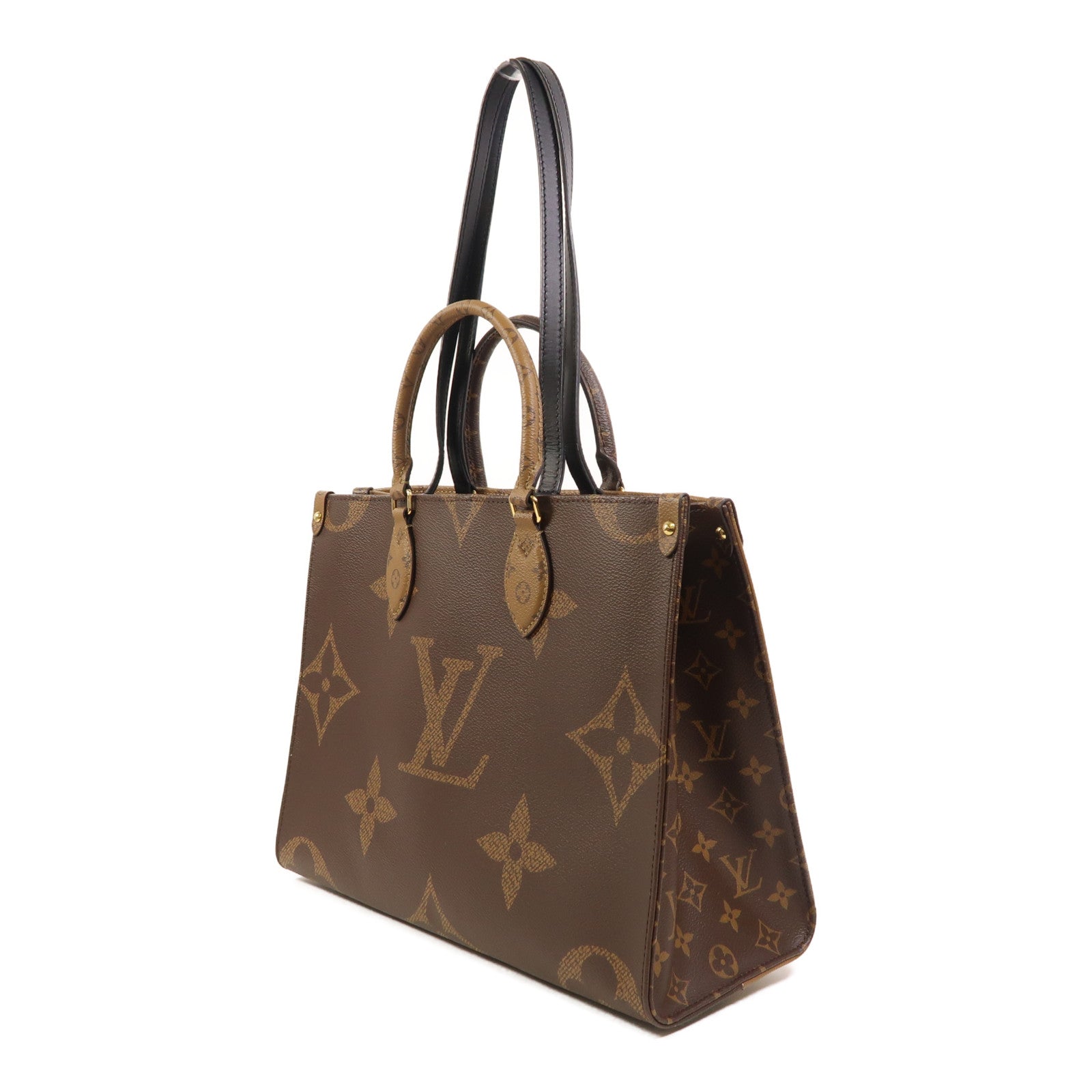 LOUIS VUITTON Monogram Reverse OnTheGo MM金扣手挽肩背兩用袋