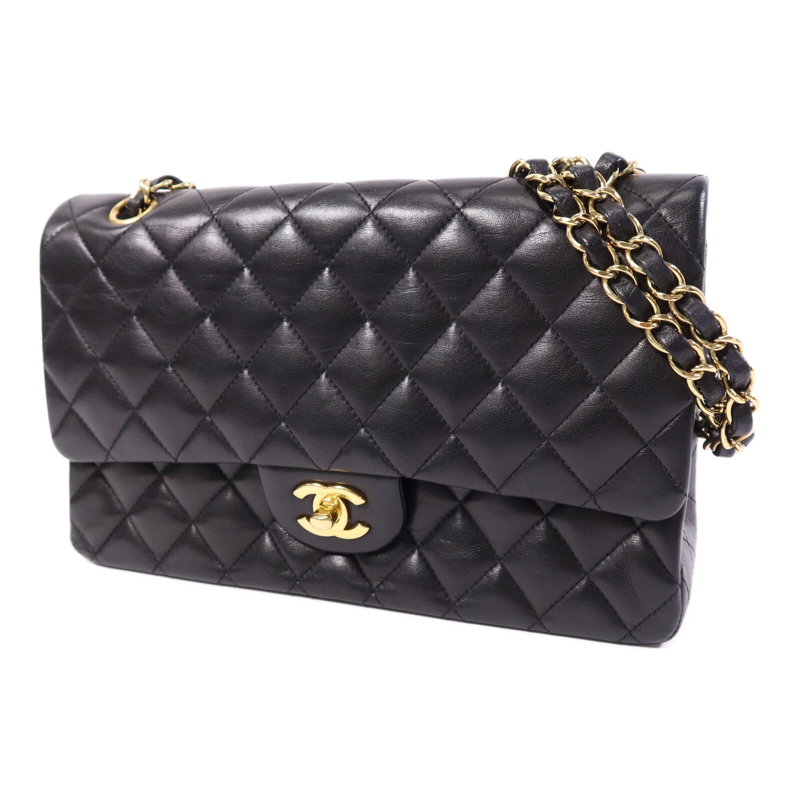 CHANEL 羊皮皮革Classic 25金扣鏈帶肩背袋