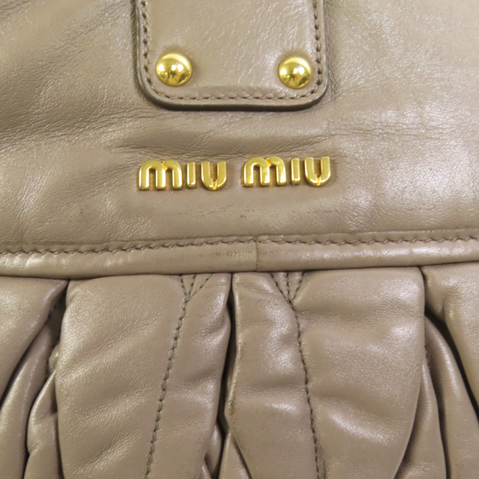Miu Miu 羊皮皮革Shoulder Bag金扣手挽肩背兩用袋