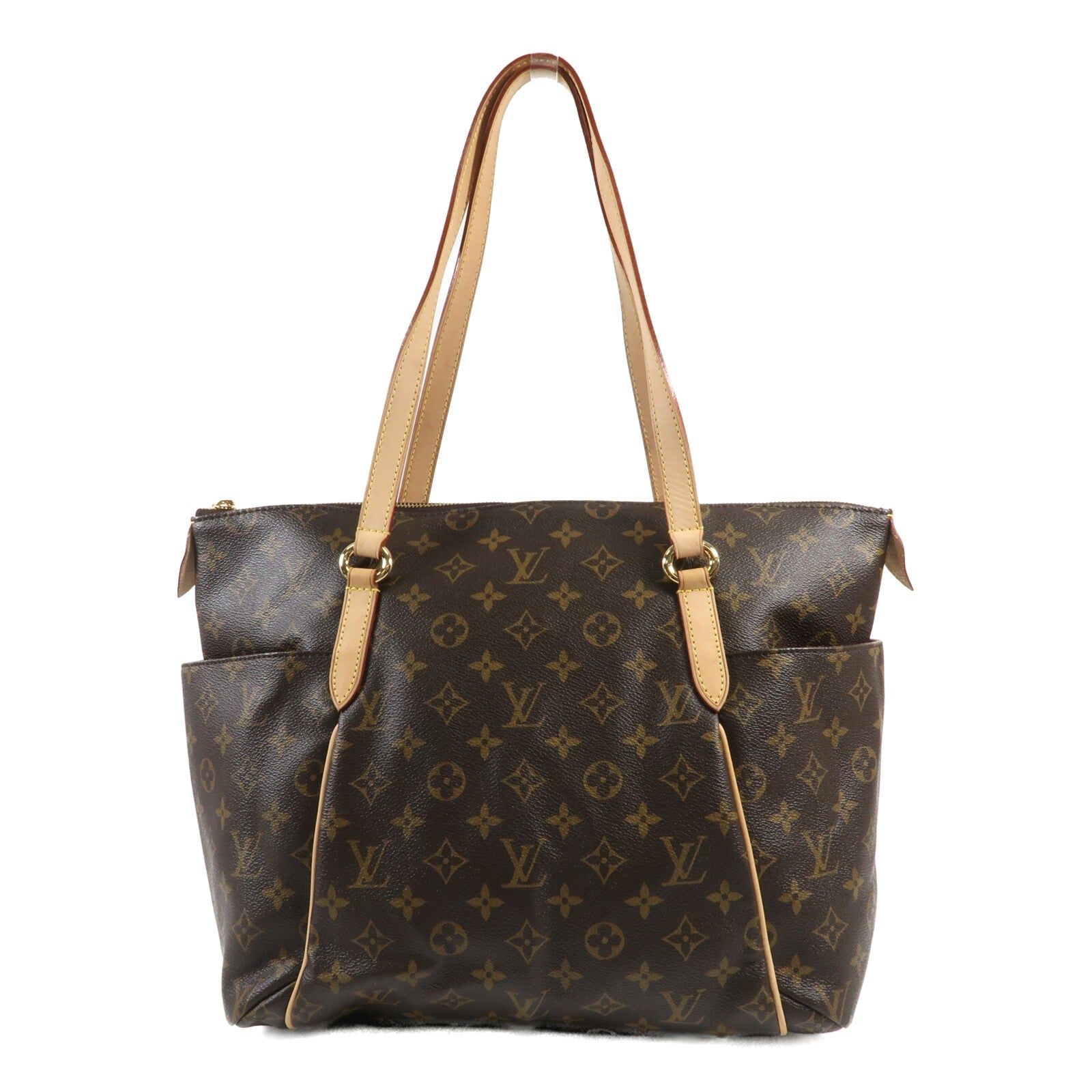 LOUIS VUITTON Monogram Totally MM金扣肩背袋棕色