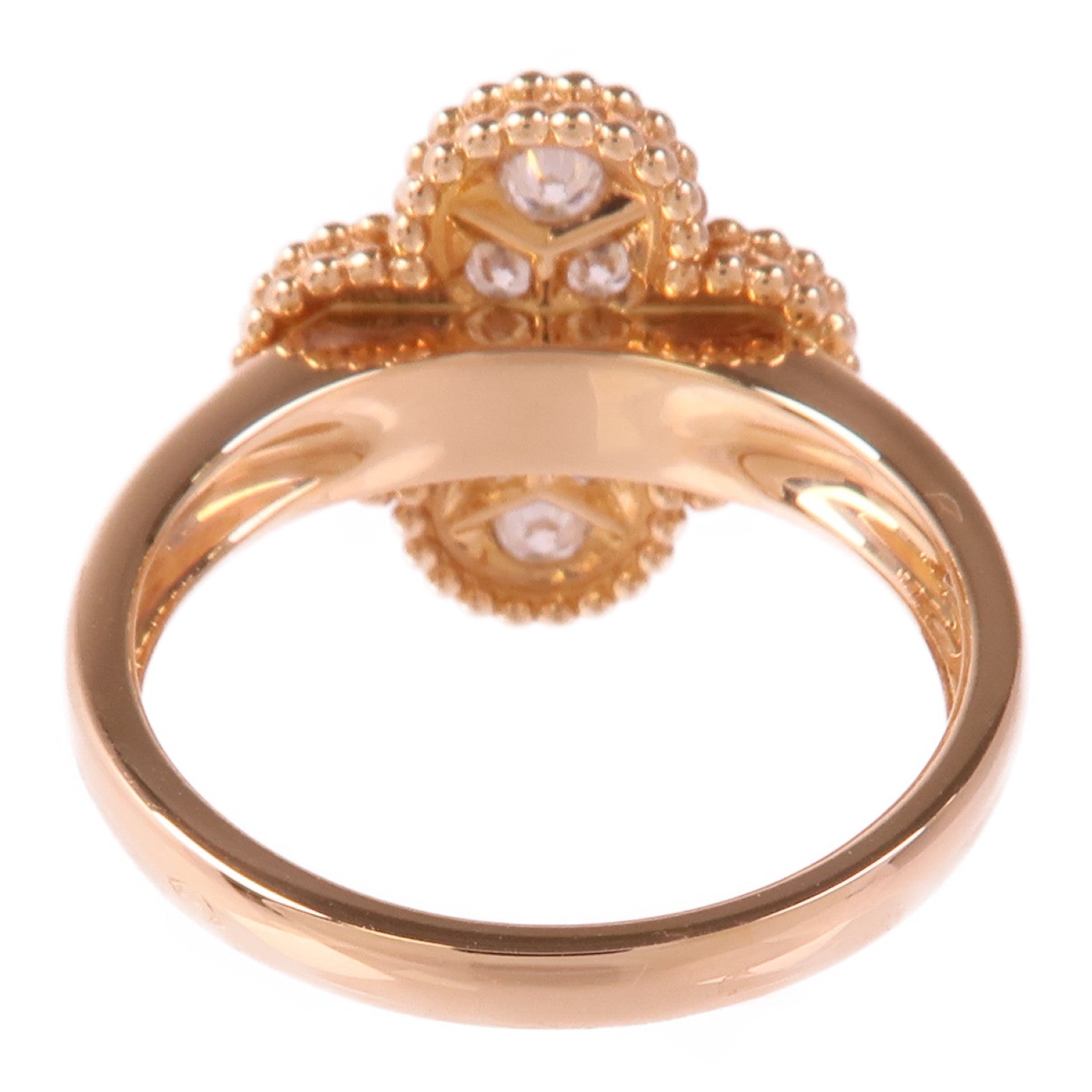 Van Cleef & Arpels 18K玫瑰金Vintage Alhambra Diamond Ring鑽石戒指VCA#53/US#6.25