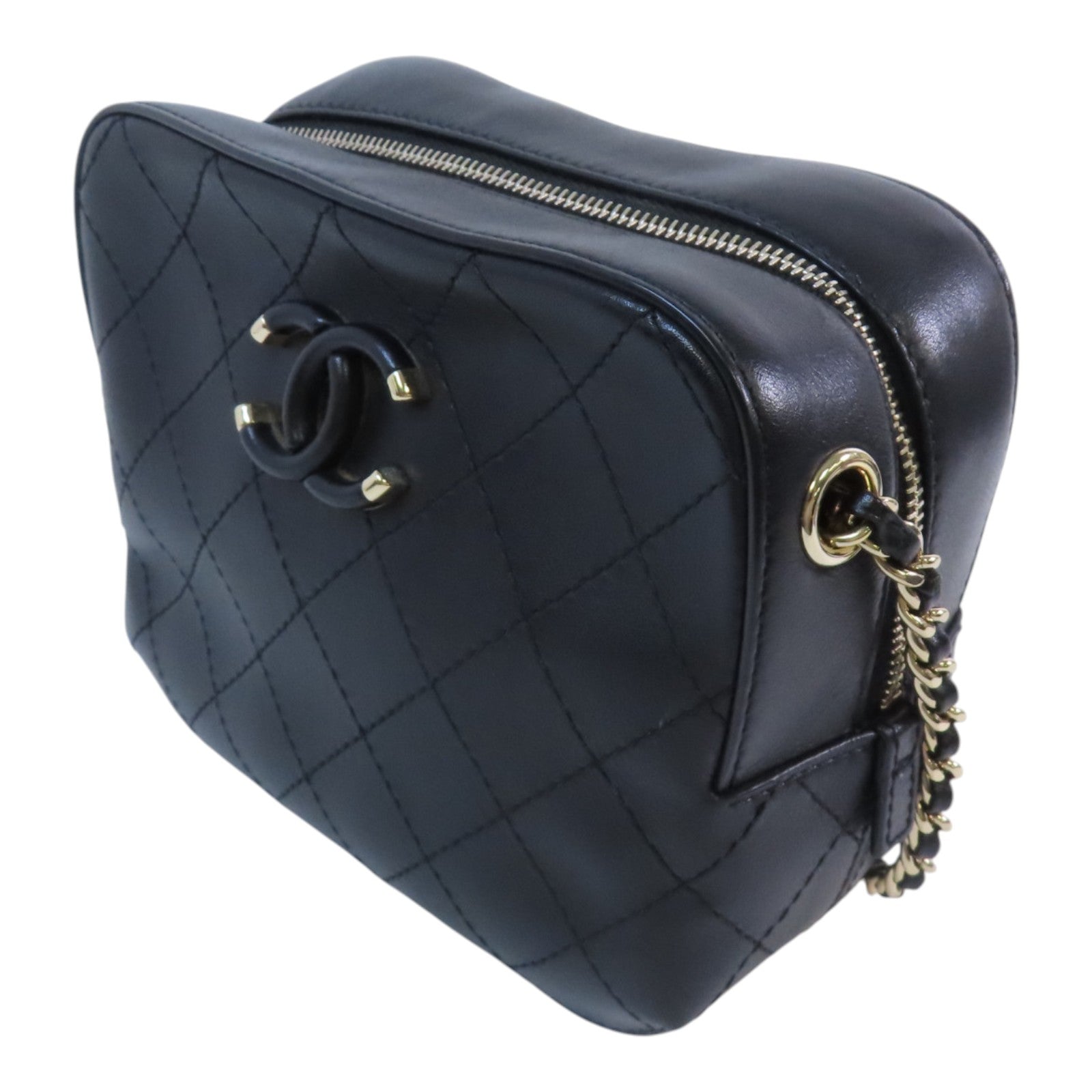 CHANEL 羊皮皮革Chain Shoulder Bag金扣鏈帶肩背袋