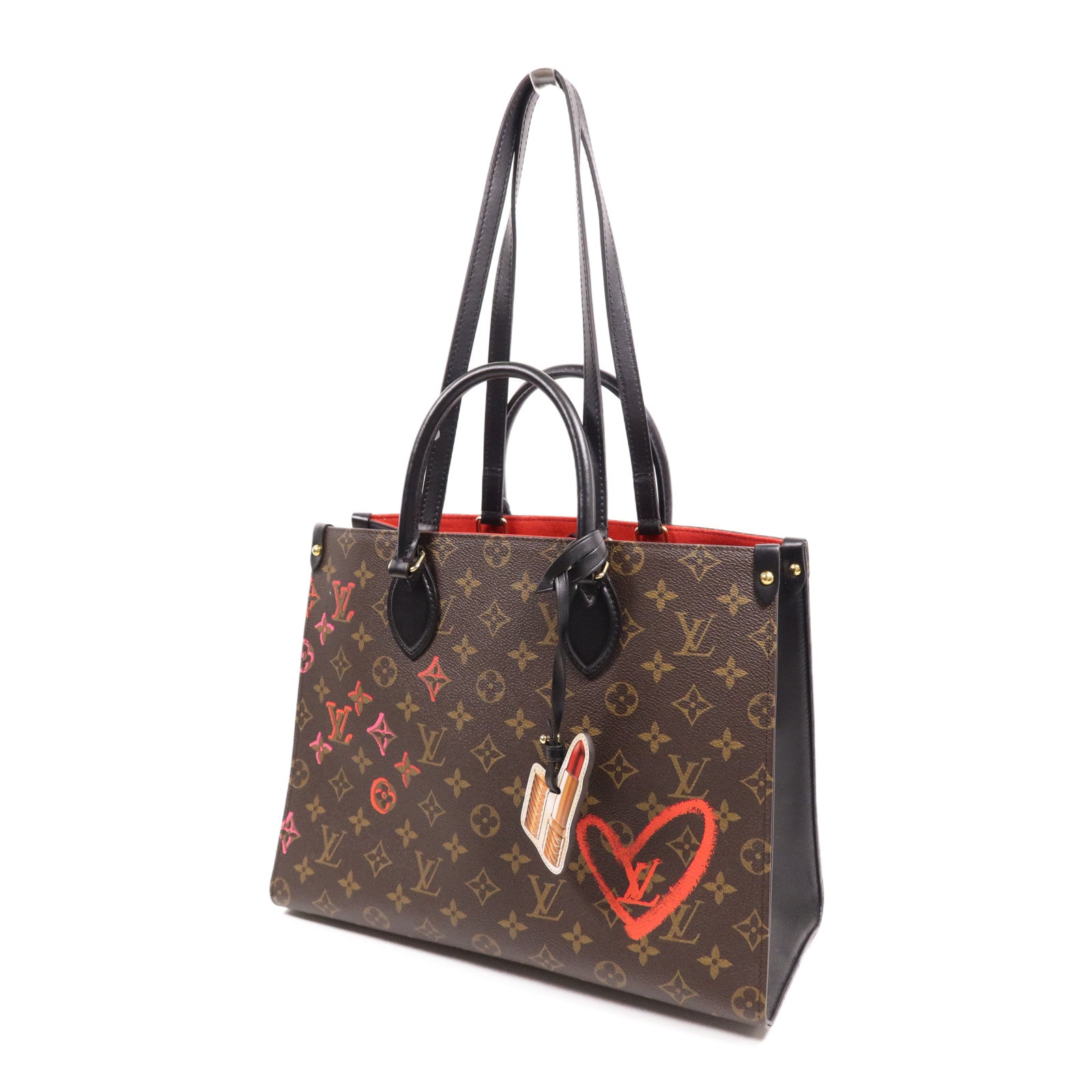 LOUIS VUITTON Monogram On The Go Fall In Love金扣手挽肩背兩用袋