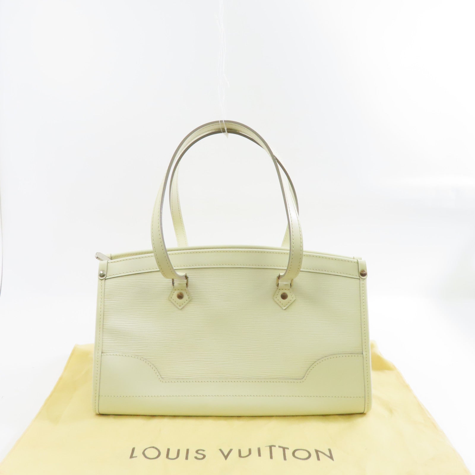 LOUIS VUITTON Epi Madeleine PM金扣肩背袋白色