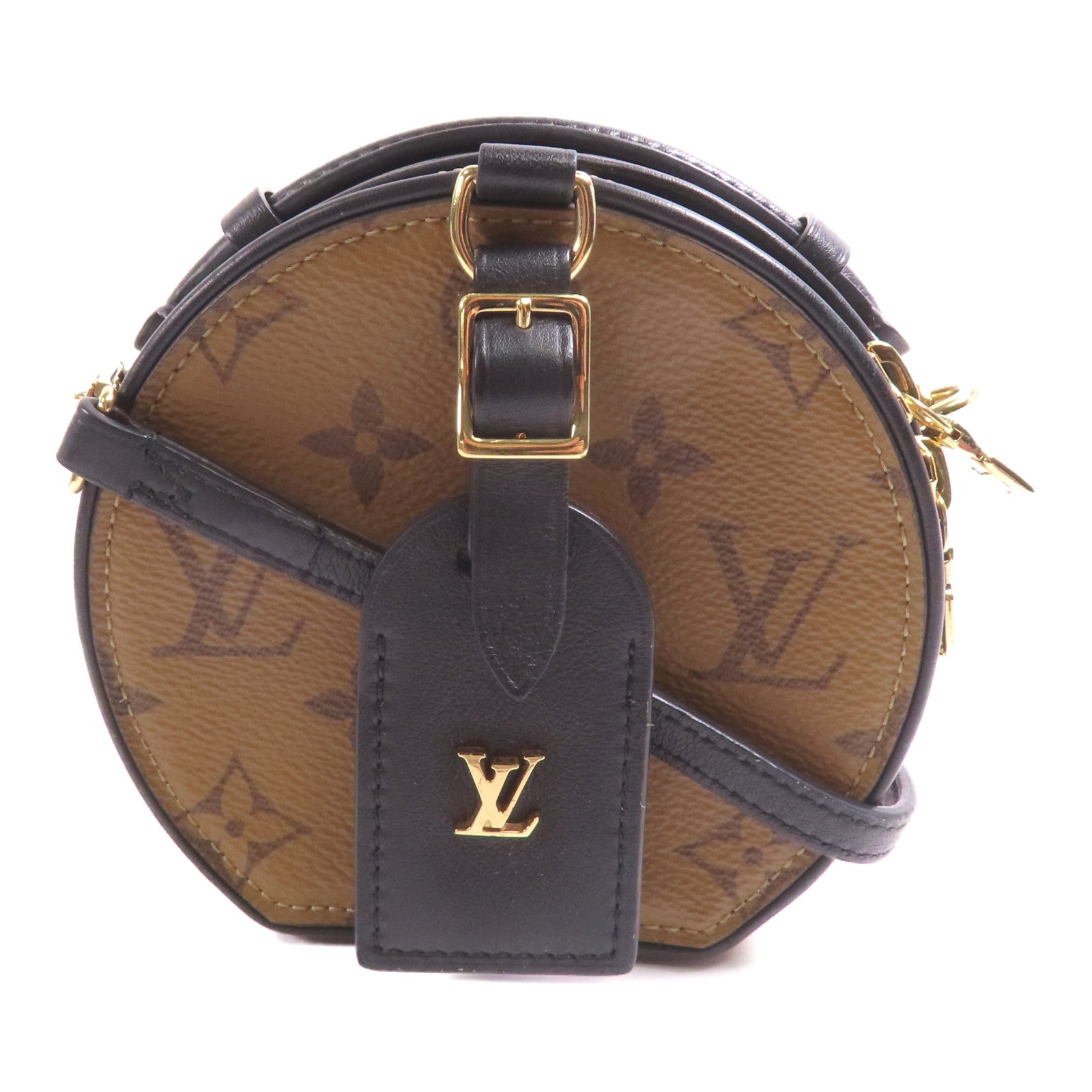 LOUIS VUITTON 【激減優惠】Monogram Reverse Mini Boite Chapeau金扣肩背袋