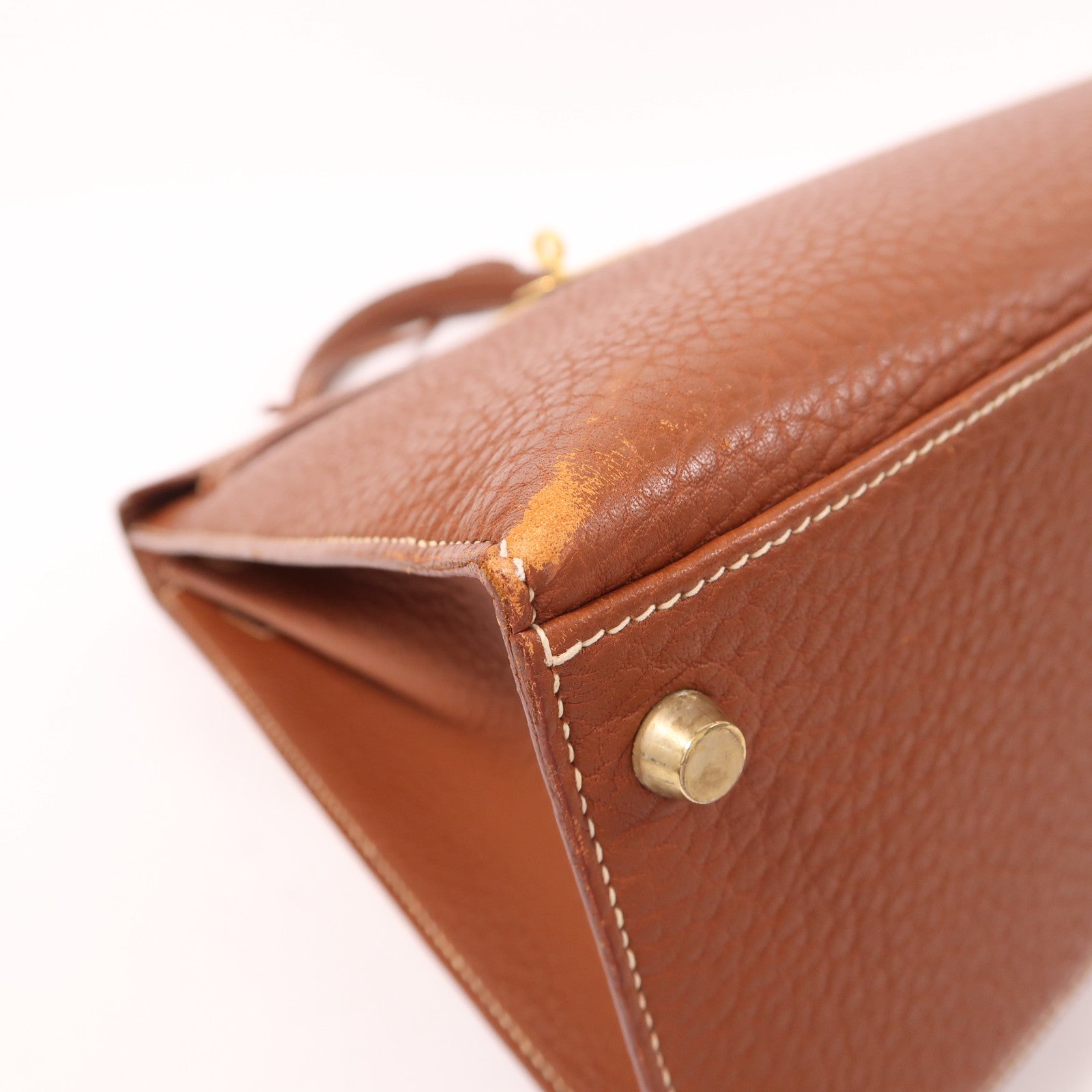 HERMES Fjord皮革Kelly 32金扣手挽肩背兩用袋