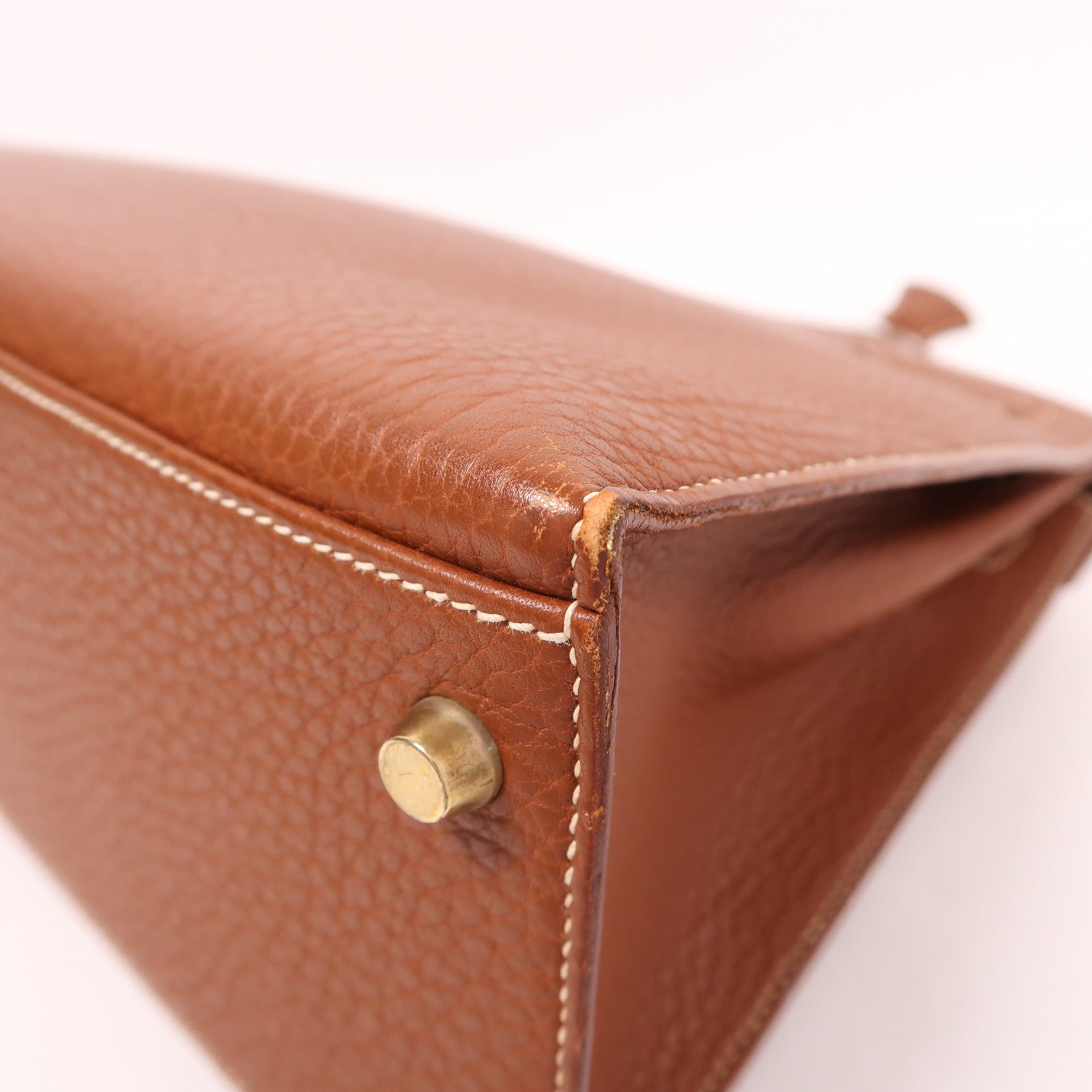 HERMES Fjord皮革Kelly 32金扣手挽肩背兩用袋