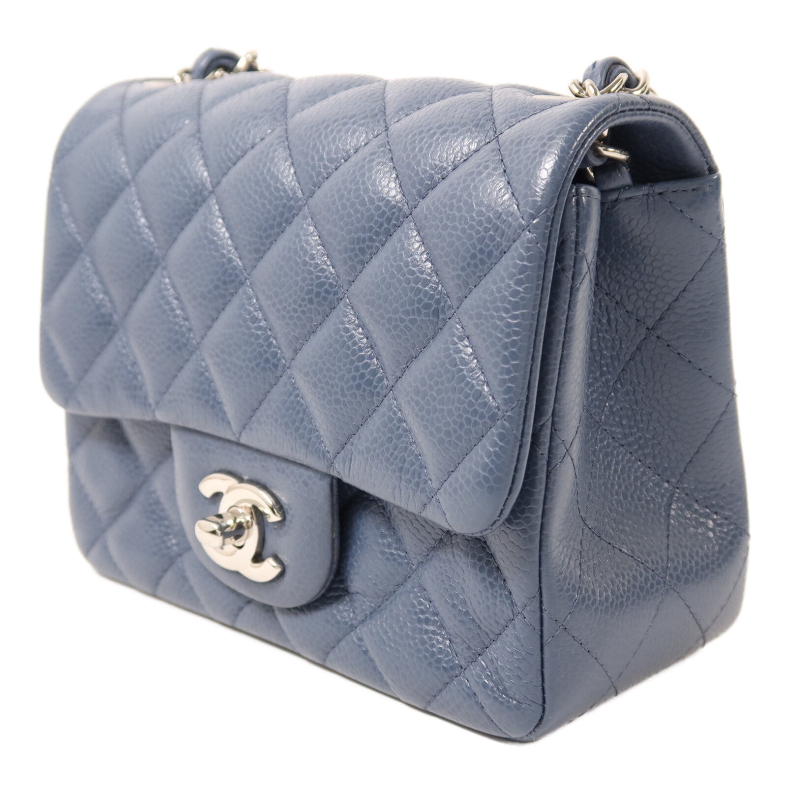 CHANEL 牛皮皮革Mini Classic 17銀扣鏈帶肩背袋