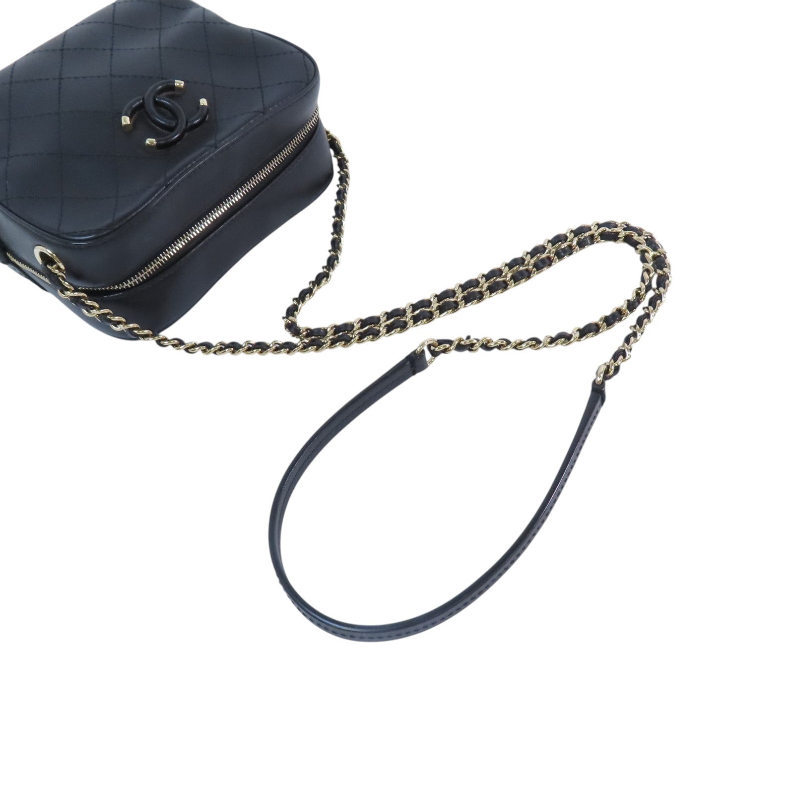 CHANEL 羊皮皮革Chain Shoulder Bag金扣鏈帶肩背袋