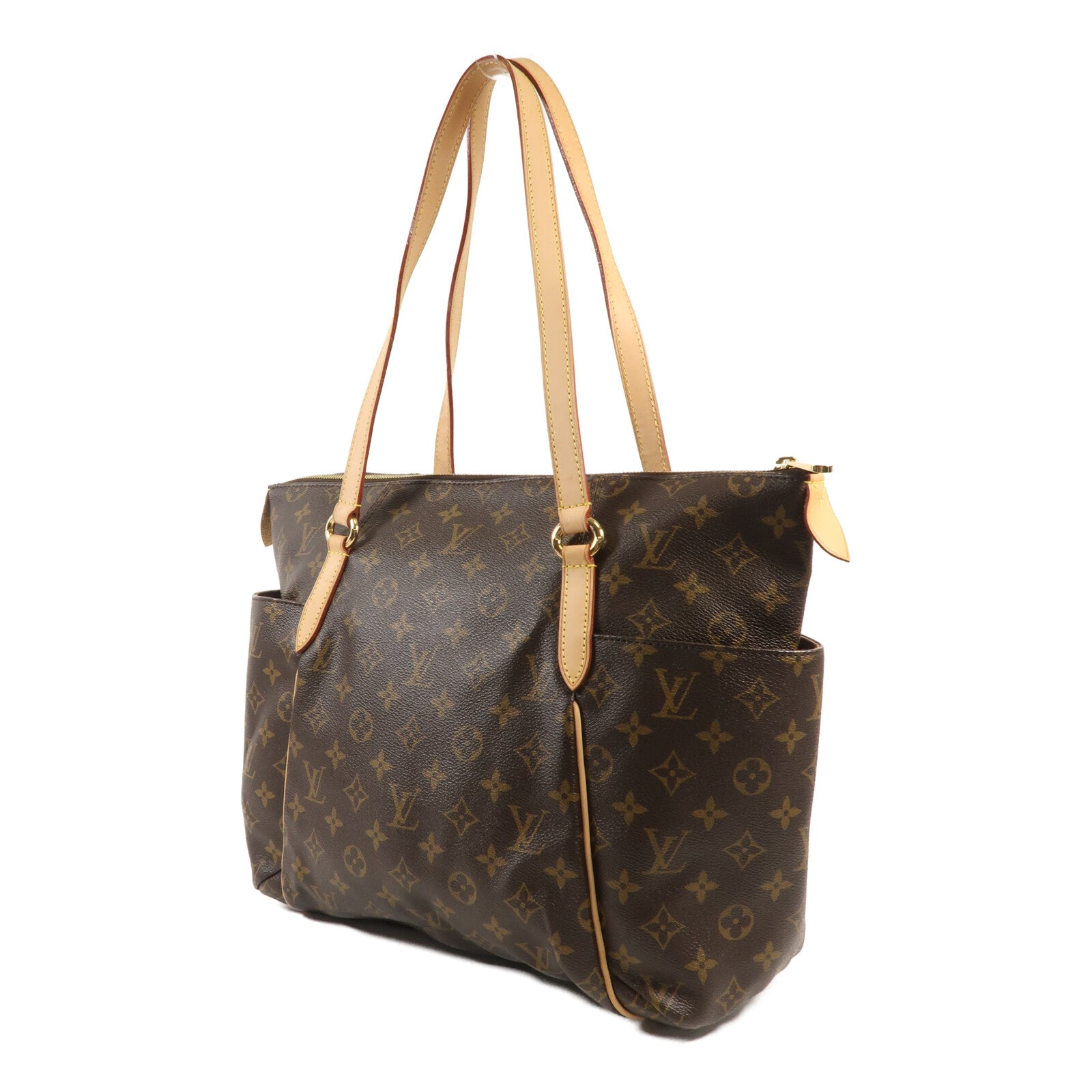 LOUIS VUITTON Monogram Totally MM金扣肩背袋棕色
