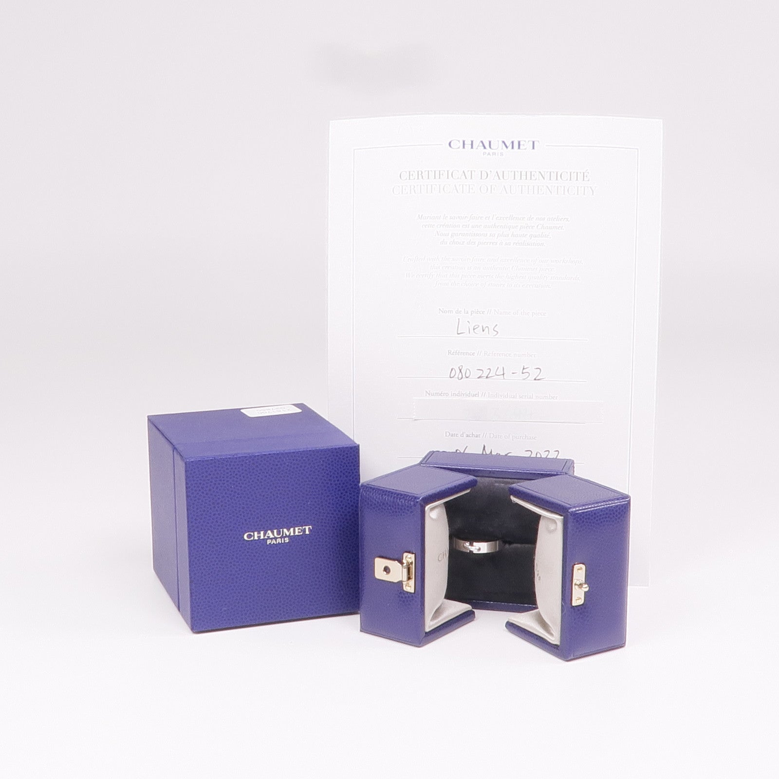 Chaumet 18K白金Liens Evidence戒指Chaumet#52/US#6