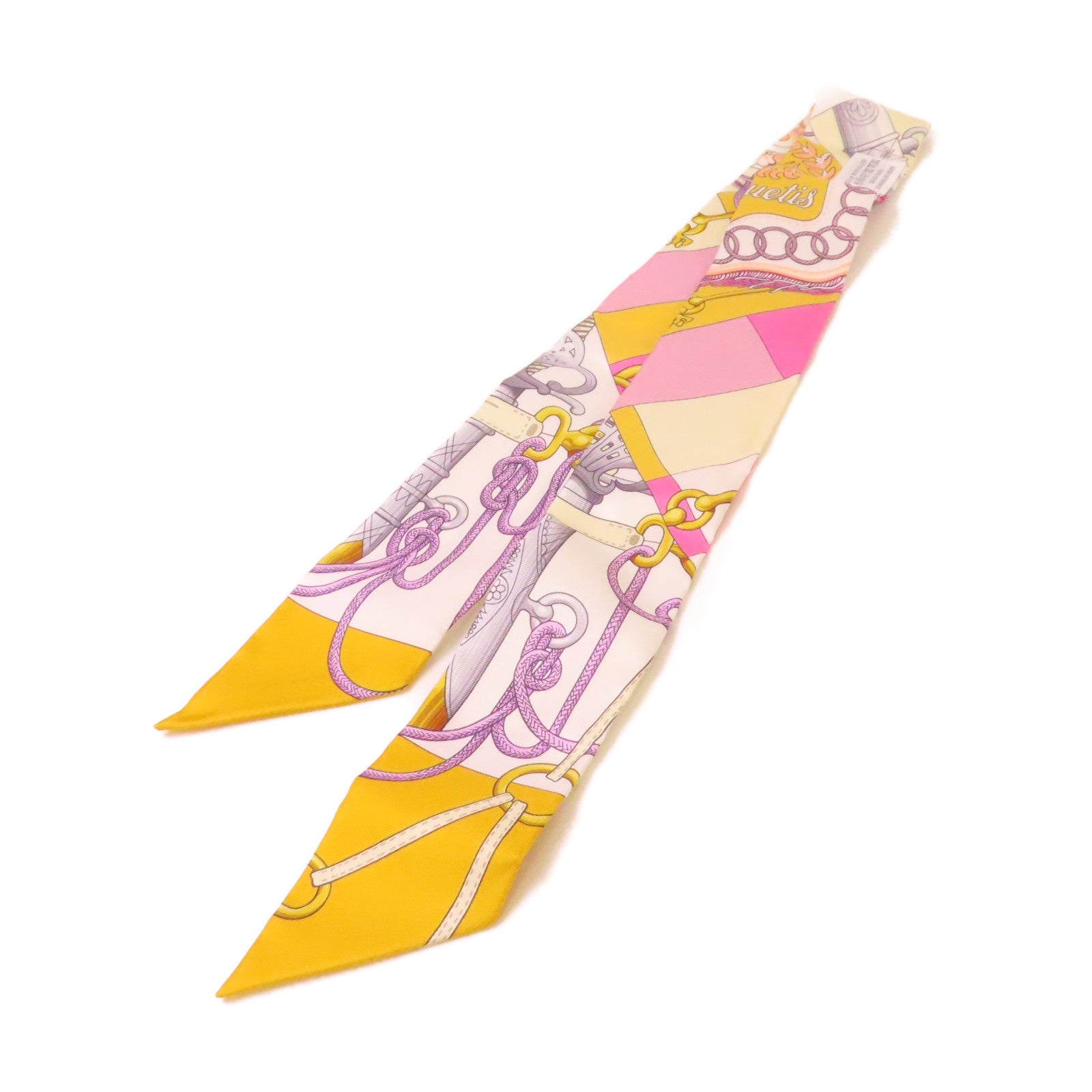 HERMES 【激減優惠】絲質Twilly Scarf絲巾黃色/紫色/粉紅色/彩色