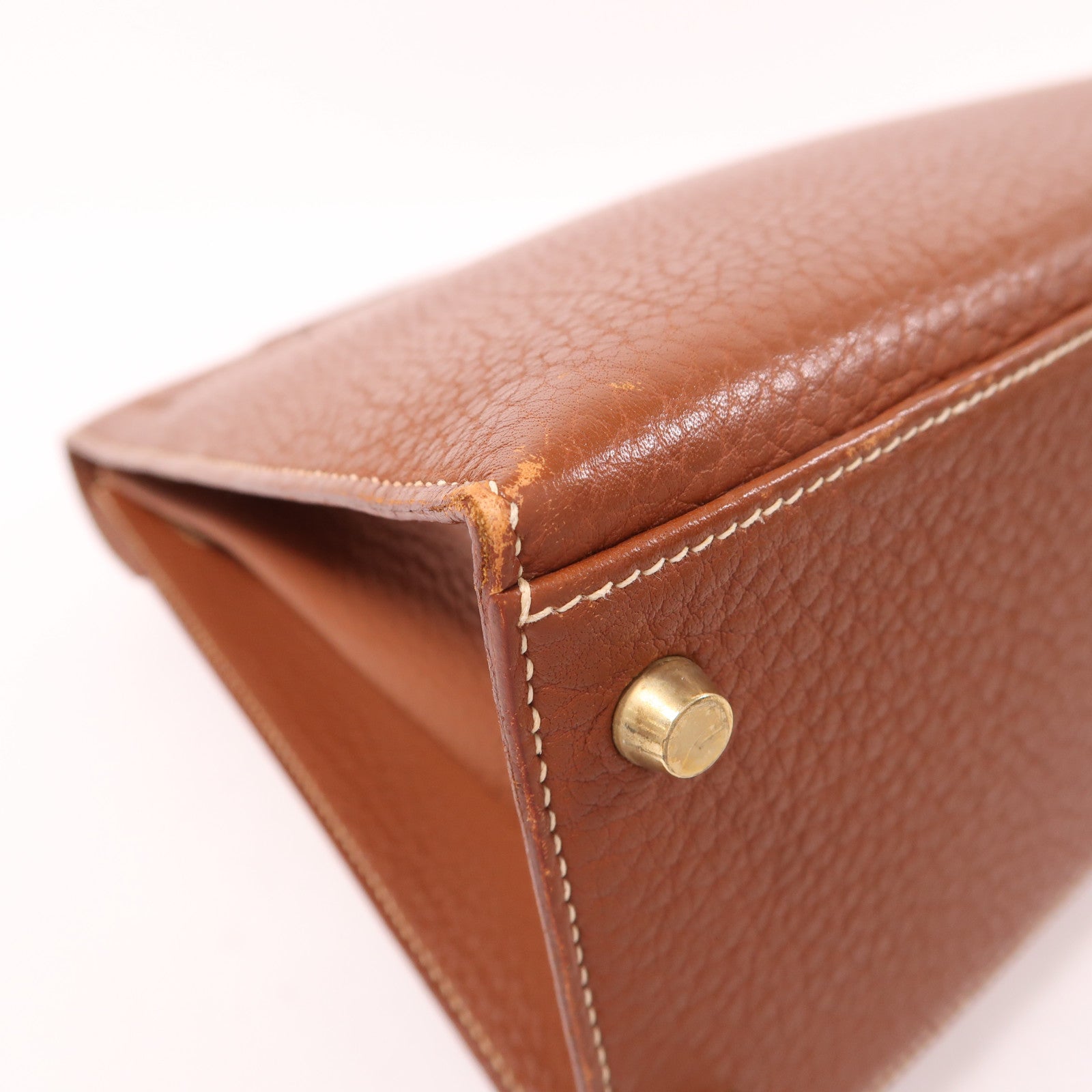 HERMES Fjord皮革Kelly 32金扣手挽肩背兩用袋