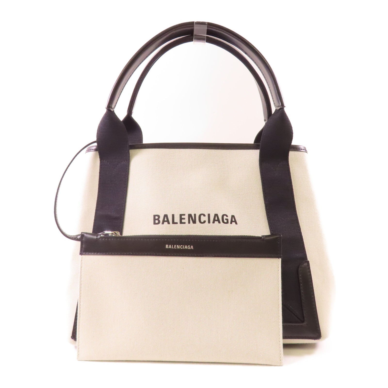 BALENCIAGA 帆布Tote Bag 銀扣肩背袋