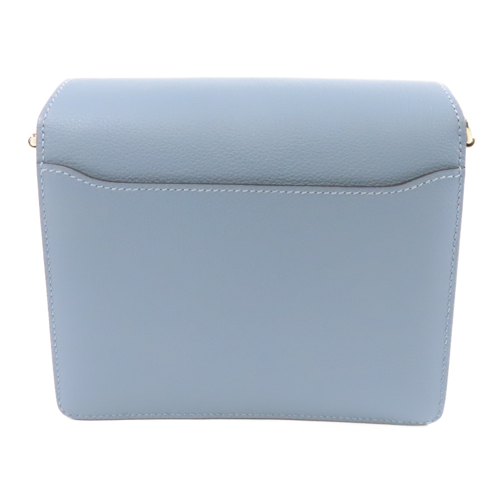 HERMES Evercolor皮革Mini Roulis銀扣肩背袋Bleu Lin/藍色