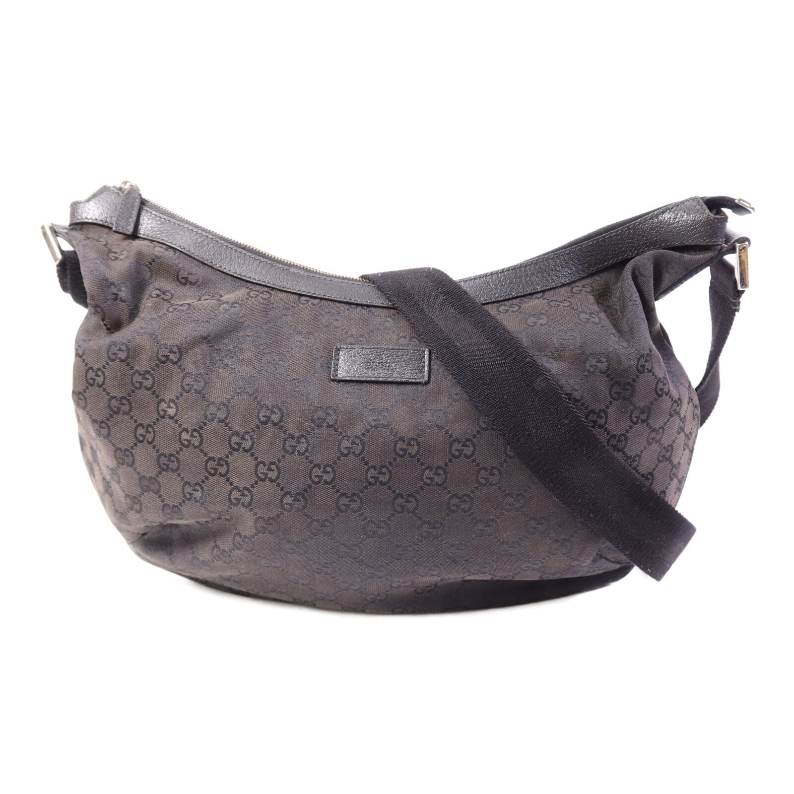GUCCI 帆布Shoulder Bag銀扣肩背袋