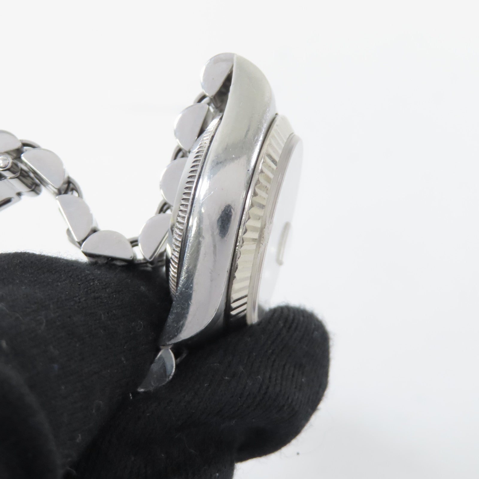 ROLEX Datejust不鏽鋼/鑽石手錶自動機芯銀色