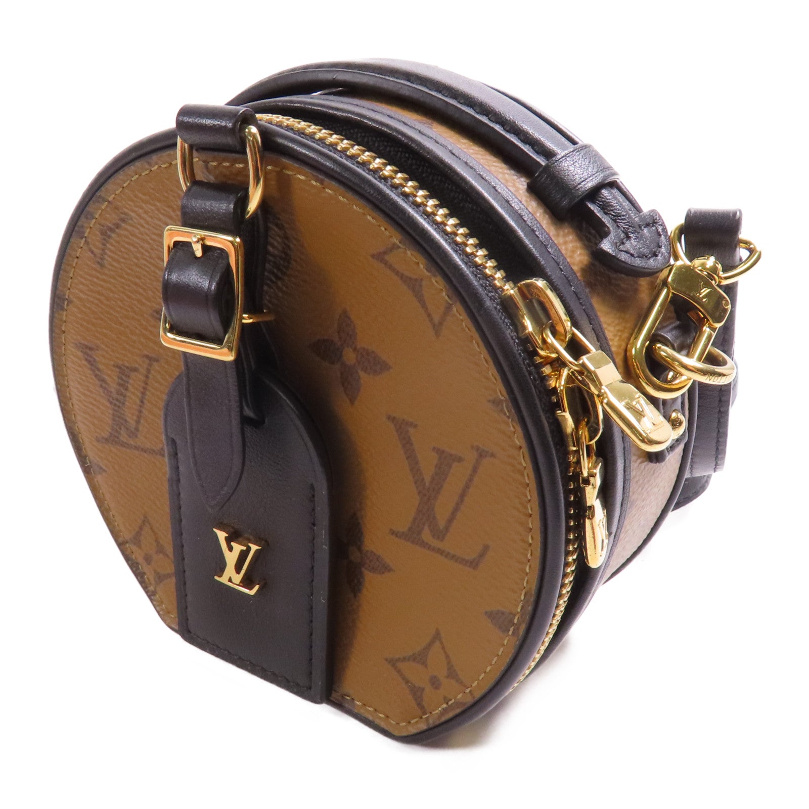 LOUIS VUITTON 【激減優惠】Monogram Reverse Mini Boite Chapeau金扣肩背袋