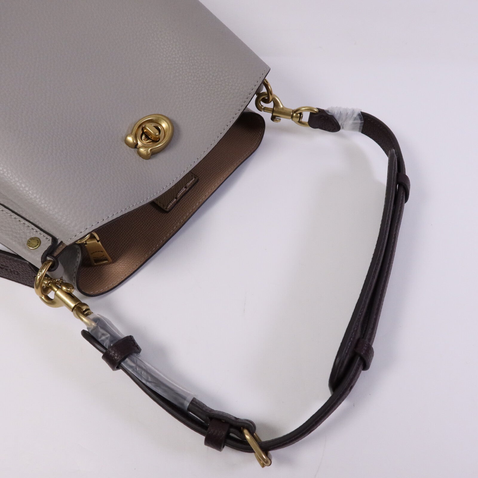 COACH 牛皮皮革Shoulder Bag金扣肩背袋