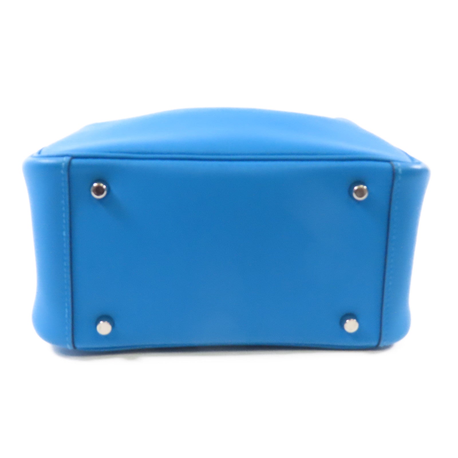 HERMES PHW Mini Lindy 2Way Shoulder Hand Bag Veau Swift Stamp B Bleu frida