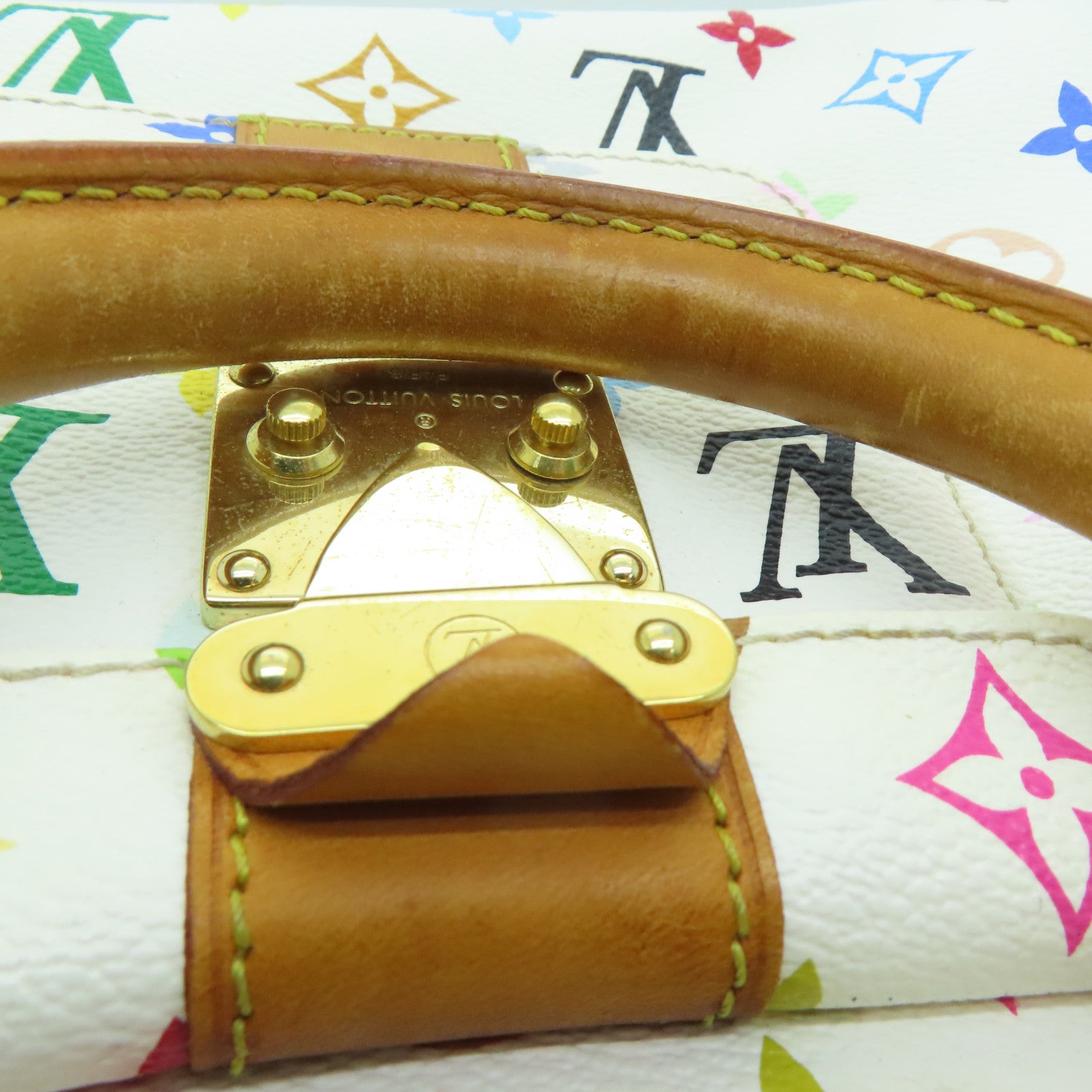 LOUIS VUITTON 【激減優惠】Monogram Multicolore Speedy 30金扣手挽袋白色彩色