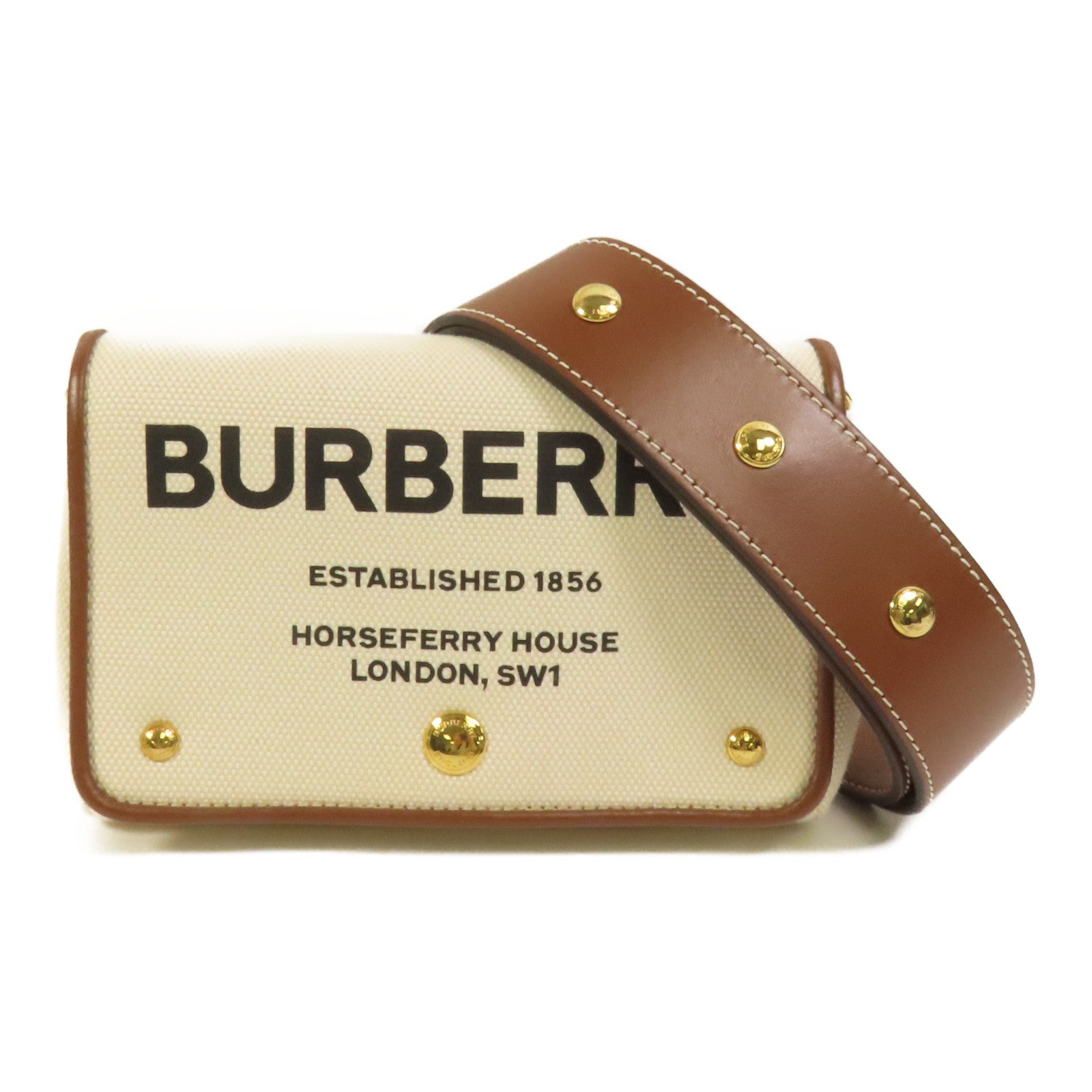 BURBERRY 帆布Shoulder Bag金扣肩背袋