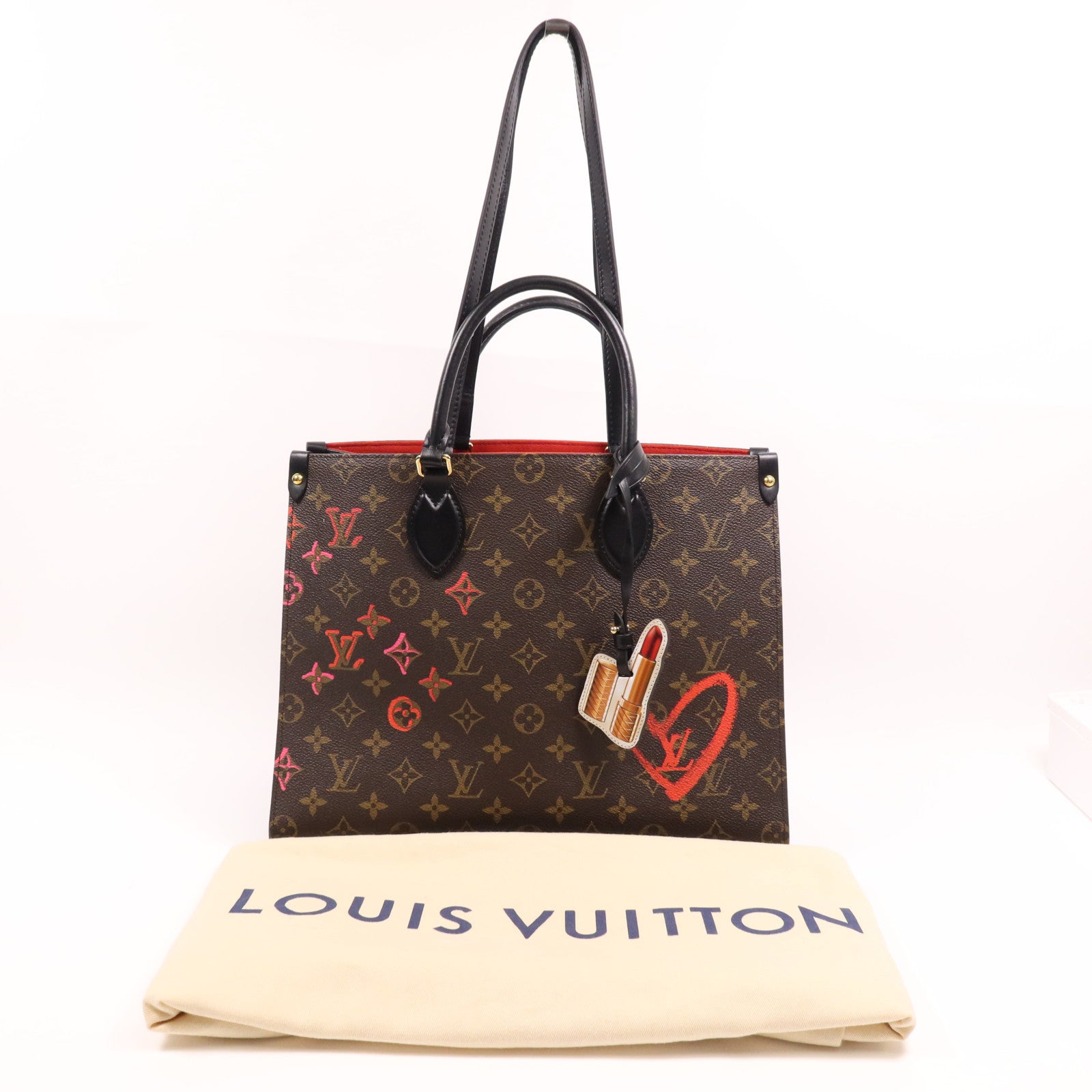 LOUIS VUITTON Monogram On The Go Fall In Love金扣手挽肩背兩用袋