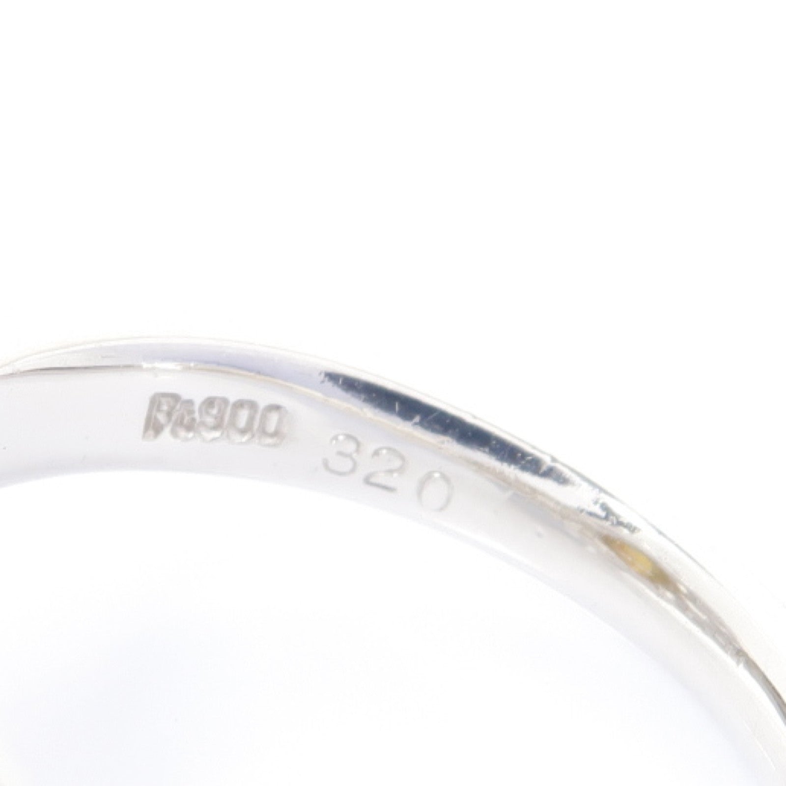 JEWELRY PT900鉑金Cat's Eye Diamond Ring 3.20ct貓眼石/0.96ct鑚石戒指US#5.25
